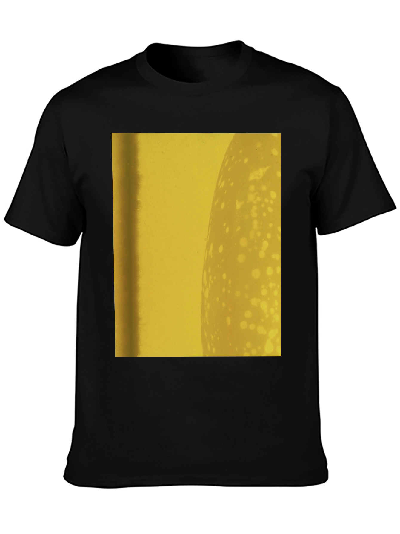 Abstract Yellow Graphic Print Black T-Shirt