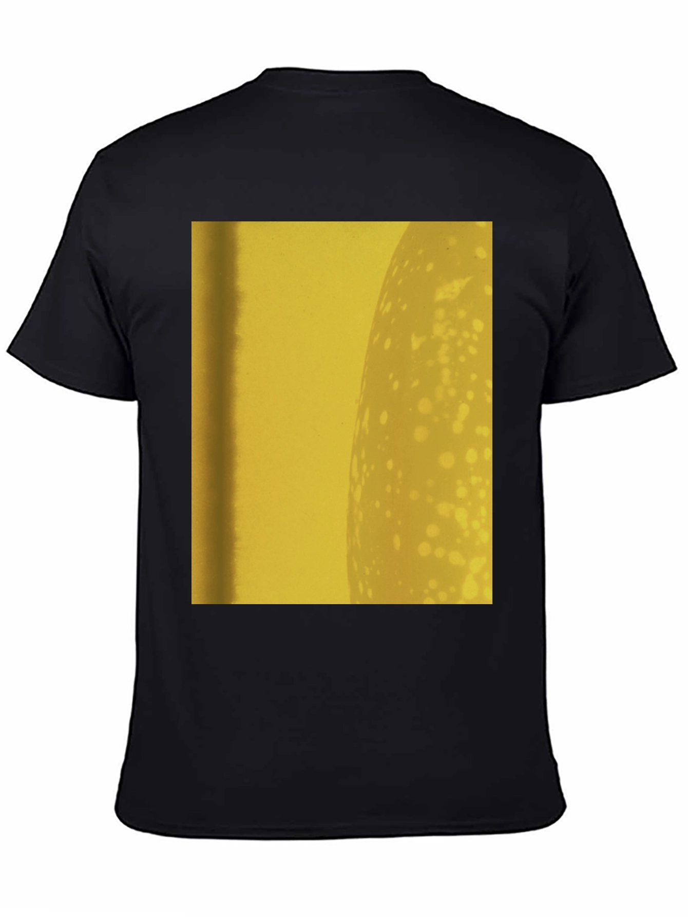 Abstract Yellow Graphic Print Black T-Shirt