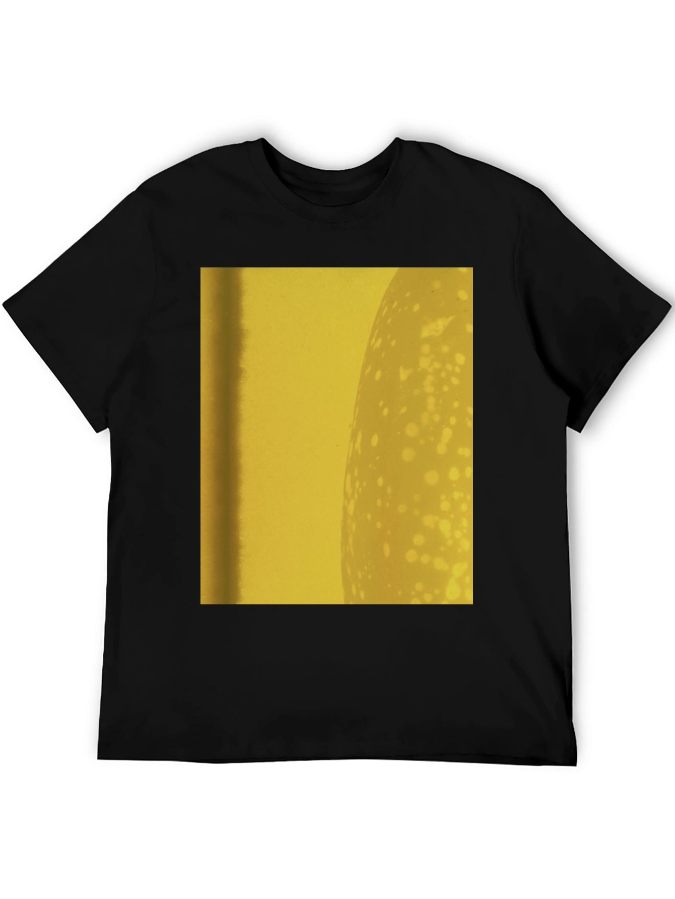 Abstract Yellow Graphic Print Black T-Shirt