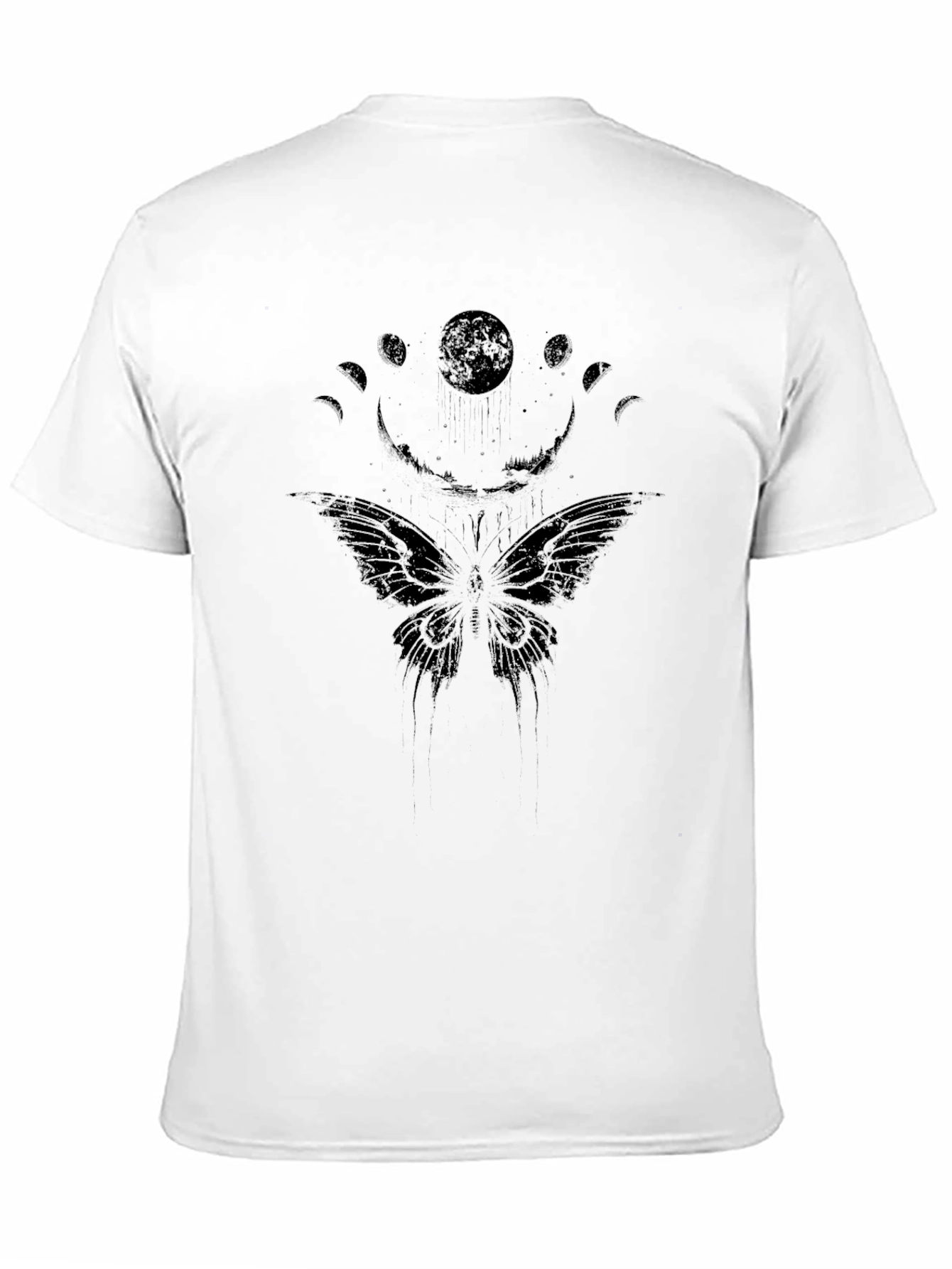Moon Phases Butterfly Graphic T-Shirt
