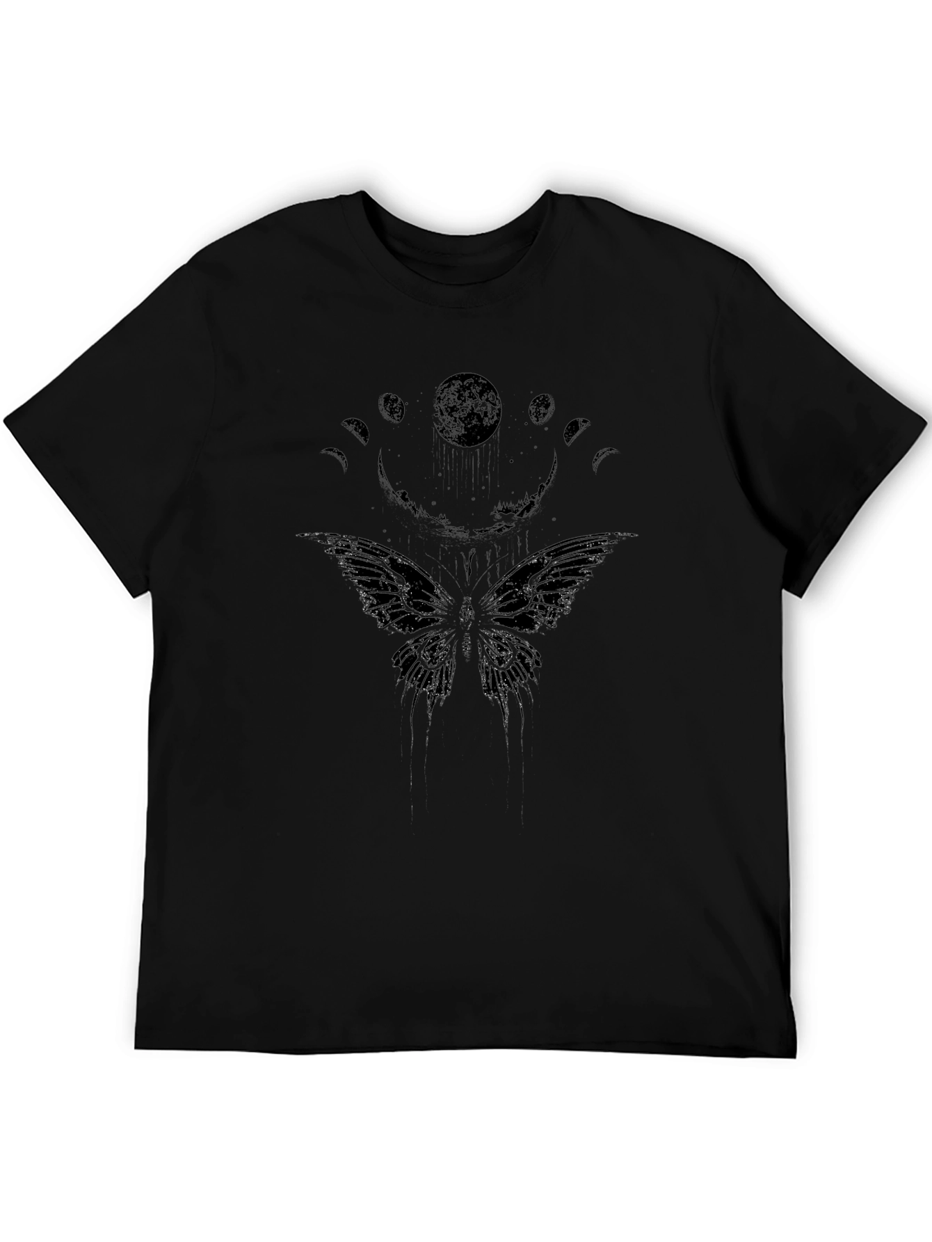 Moon Phases Butterfly Graphic T-Shirt