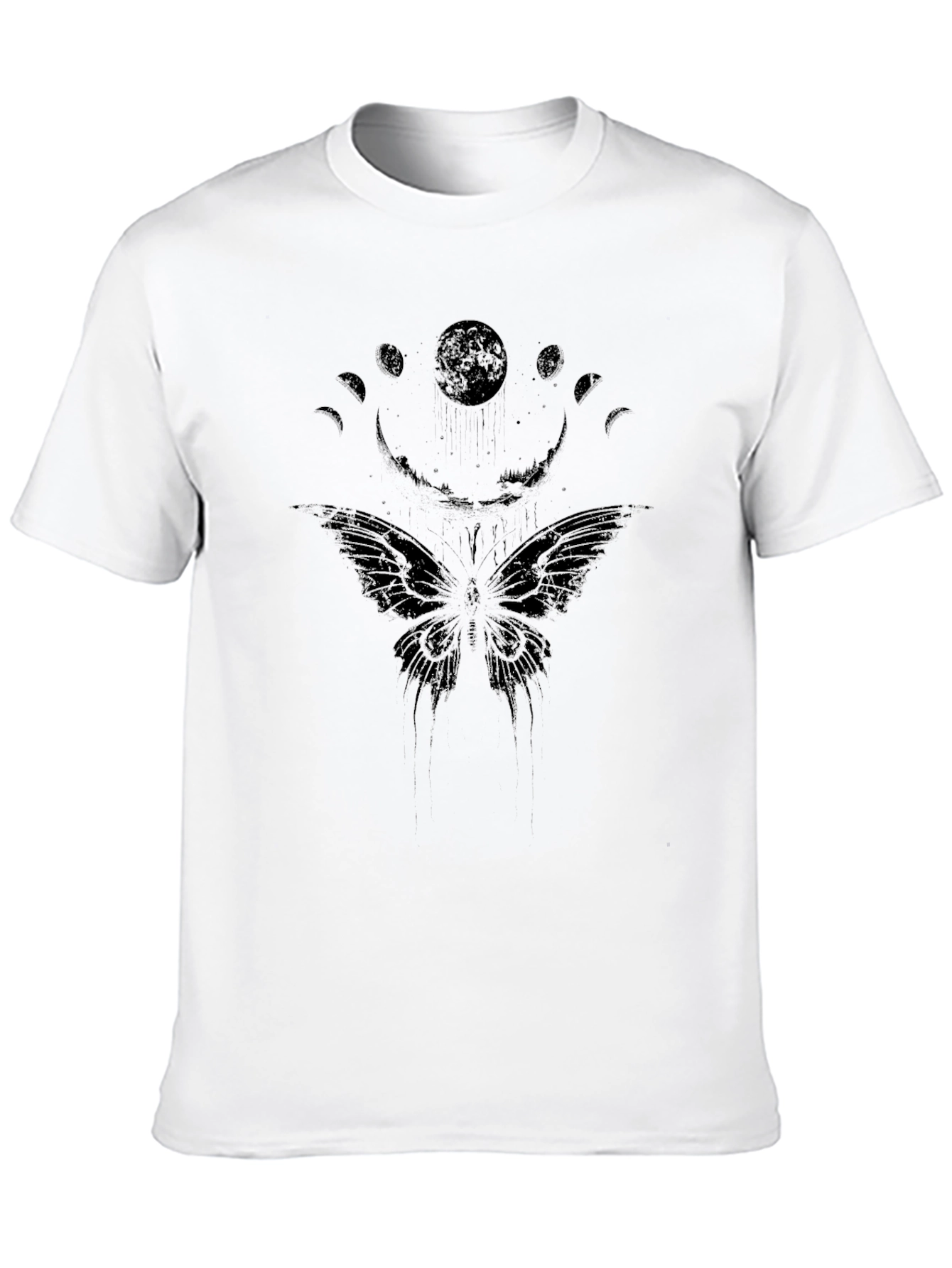 Moon Phases Butterfly Graphic T-Shirt