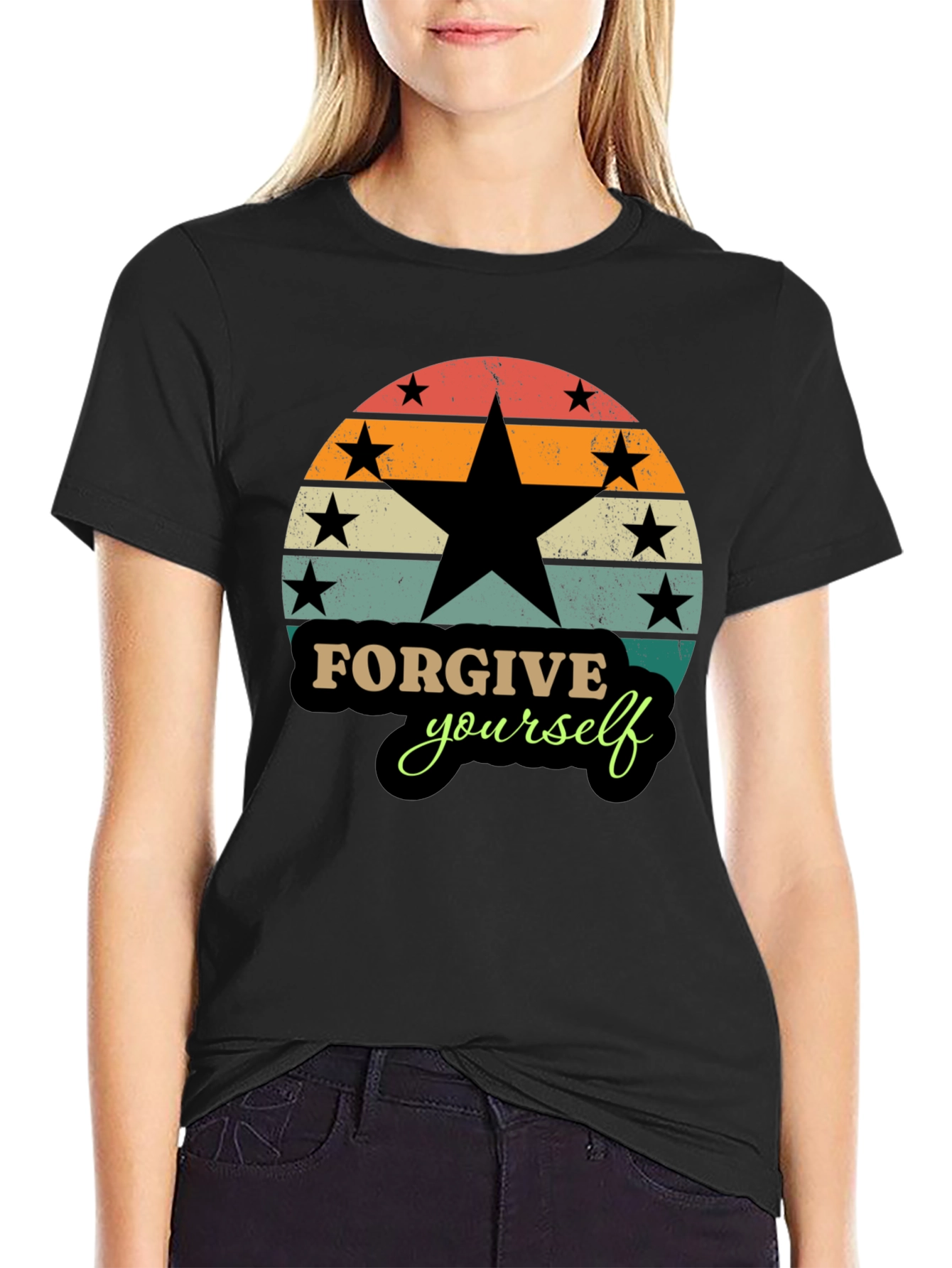 Forgive Yourself Retro Style Graphic T-Shirt