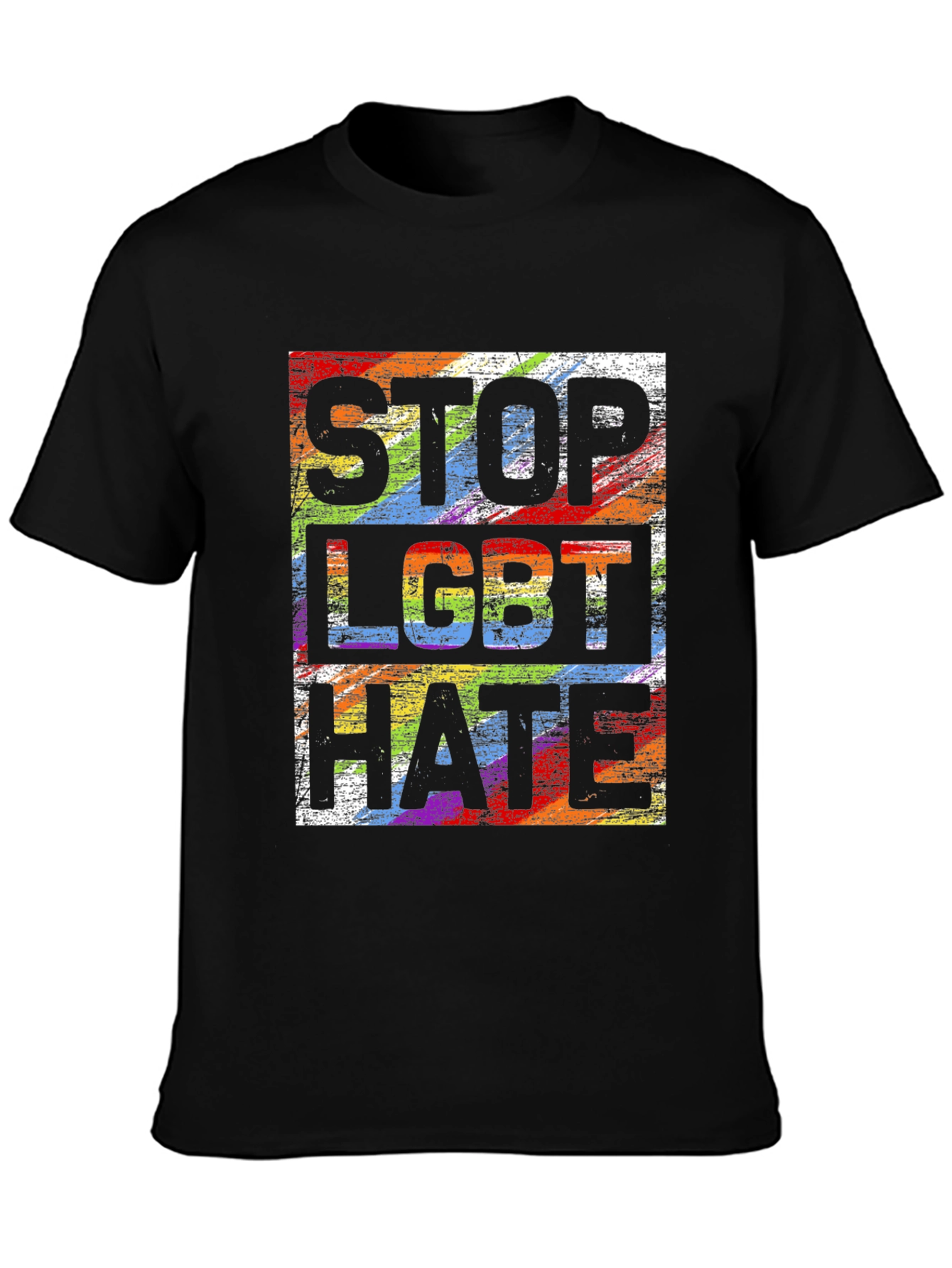 Stop LGBT Hate T-Shirt Rainbow Pride