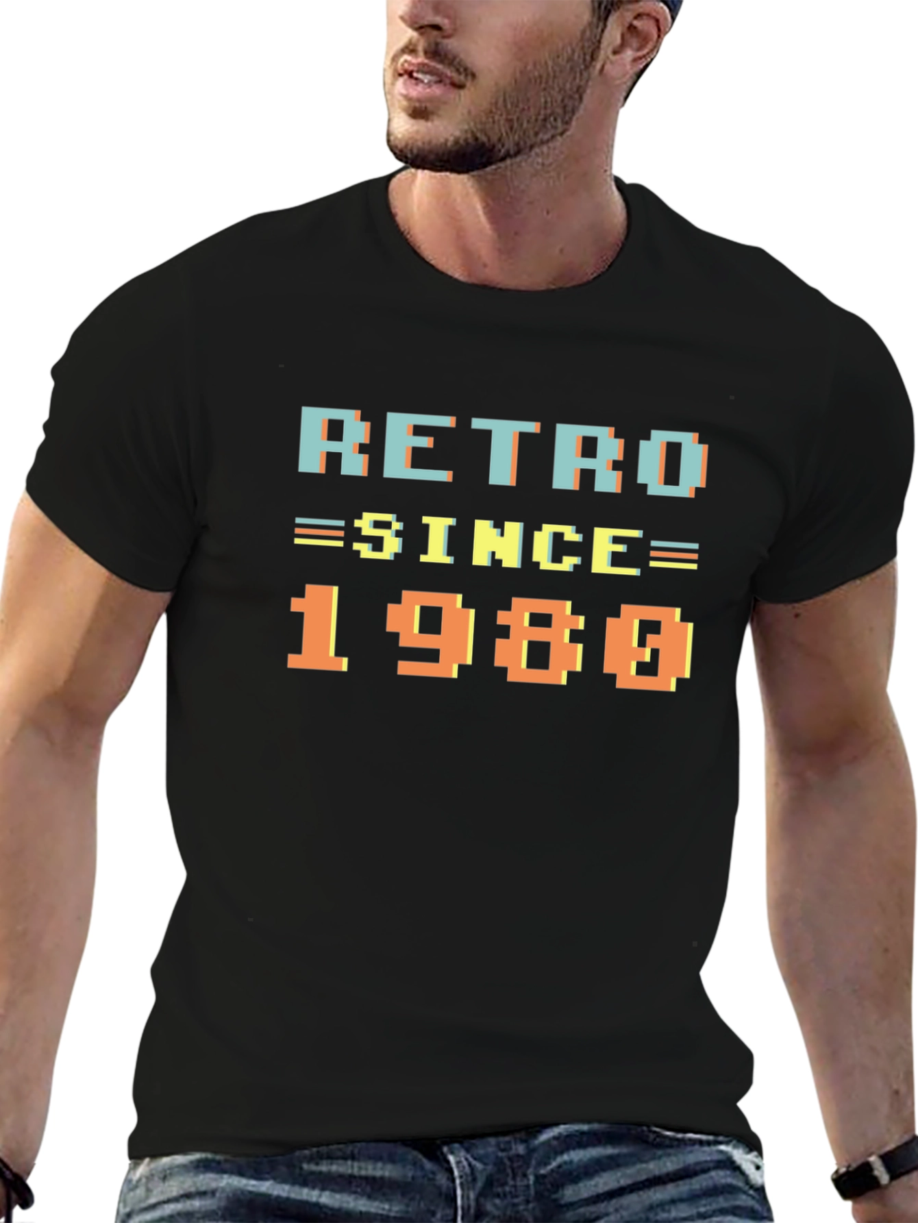 Retro Since 1980 Black T-Shirt