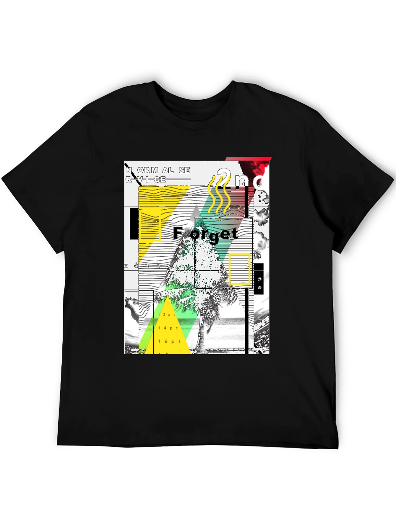 Abstract Graphic Print Mens Black T-Shirt