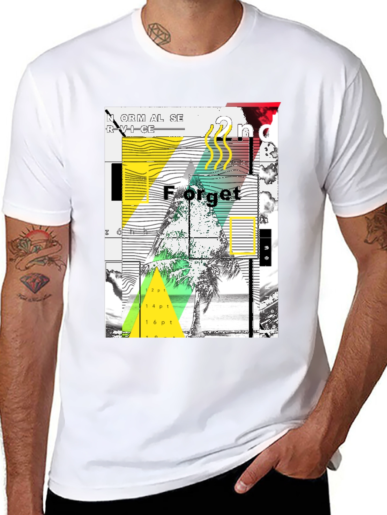 Abstract Graphic Print Mens Black T-Shirt