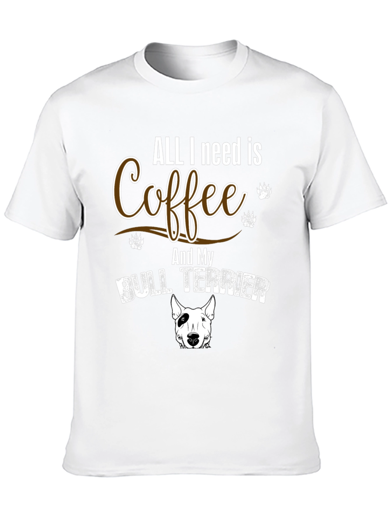 Coffee & Bull Terrier T-Shirt - Dog Lover Gift