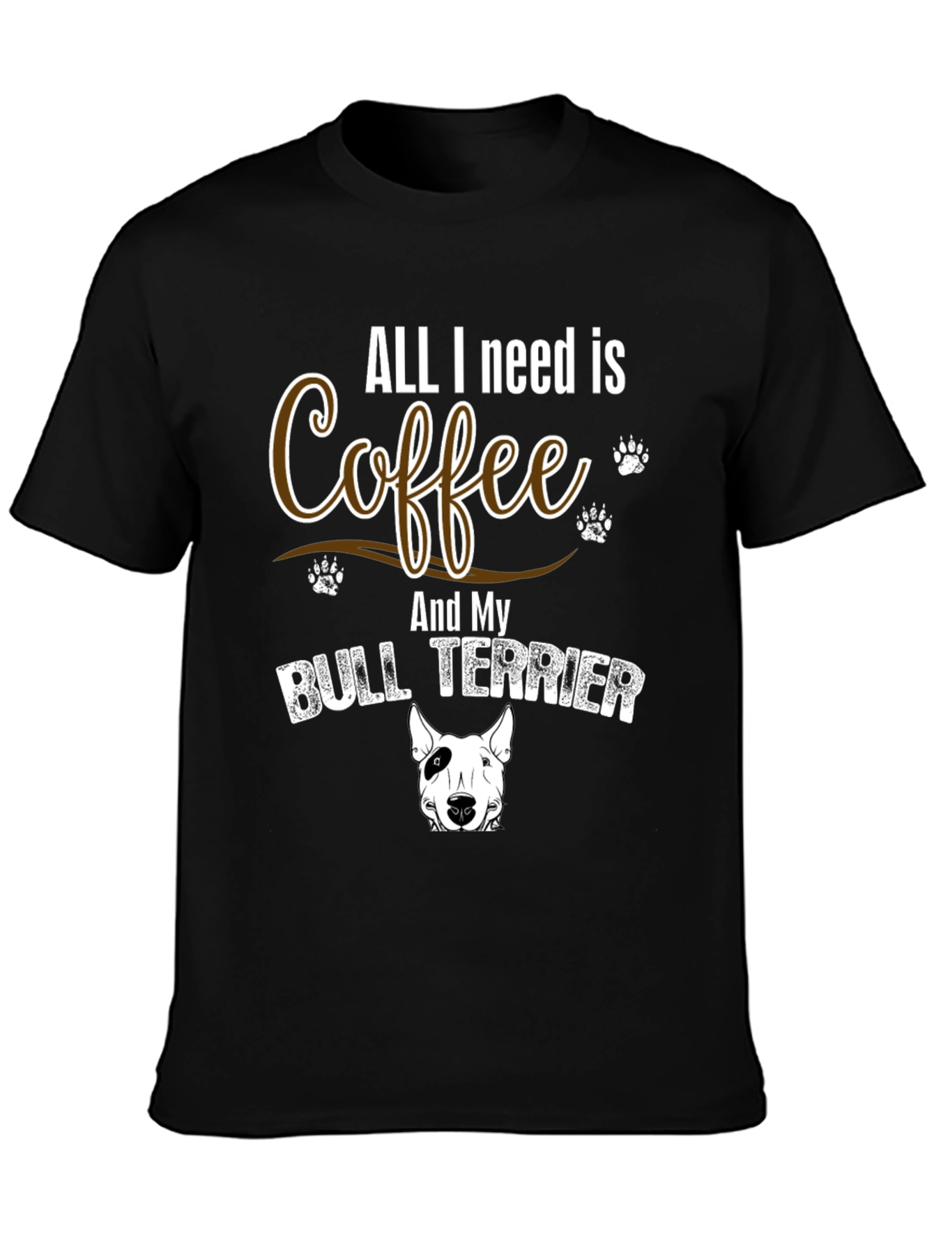 Coffee & Bull Terrier T-Shirt - Dog Lover Gift