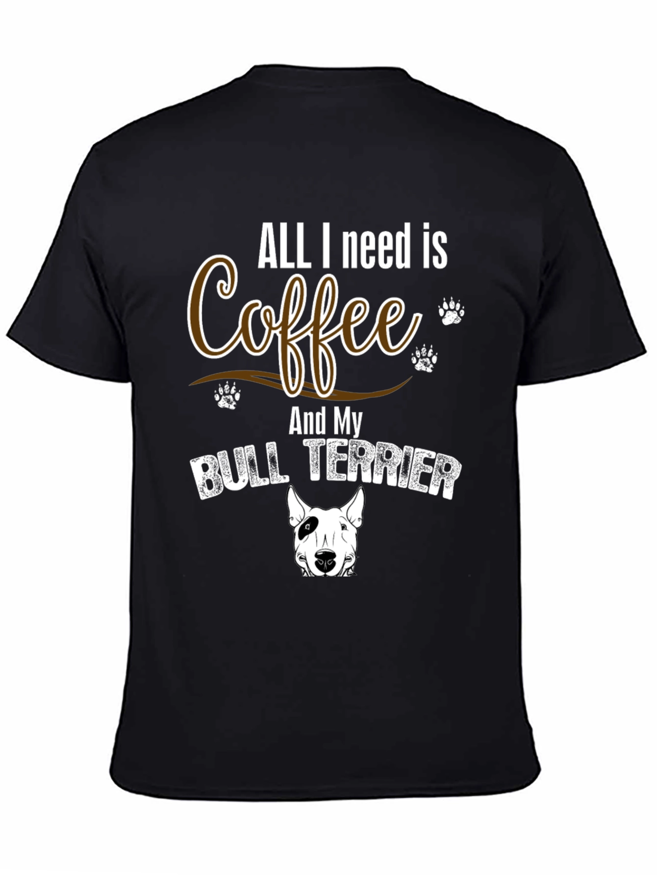 Coffee & Bull Terrier T-Shirt - Dog Lover Gift