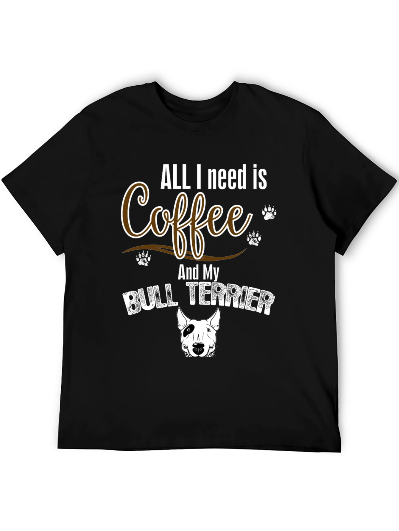Coffee & Bull Terrier T-Shirt - Dog Lover Gift