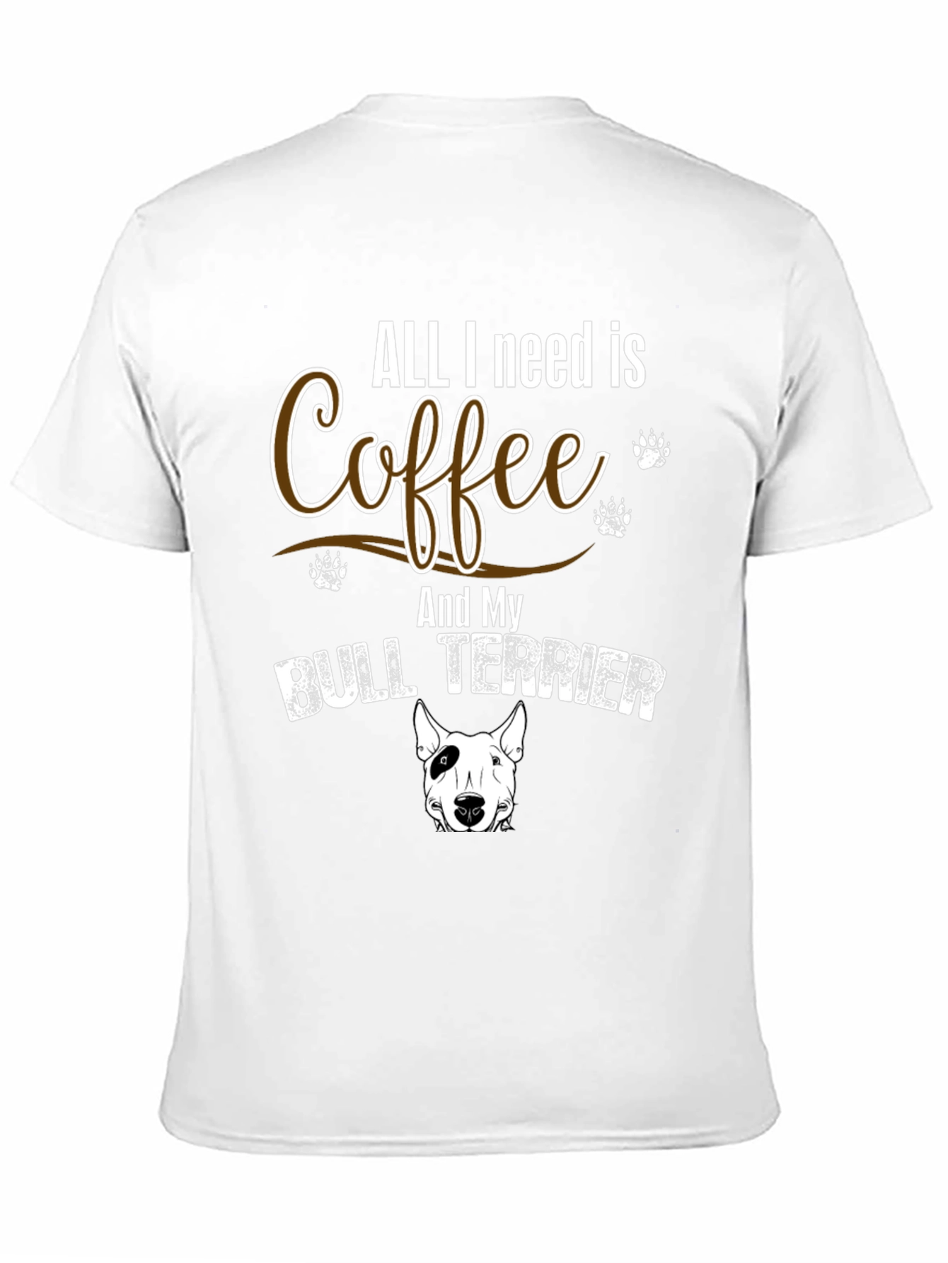 Coffee & Bull Terrier T-Shirt - Dog Lover Gift