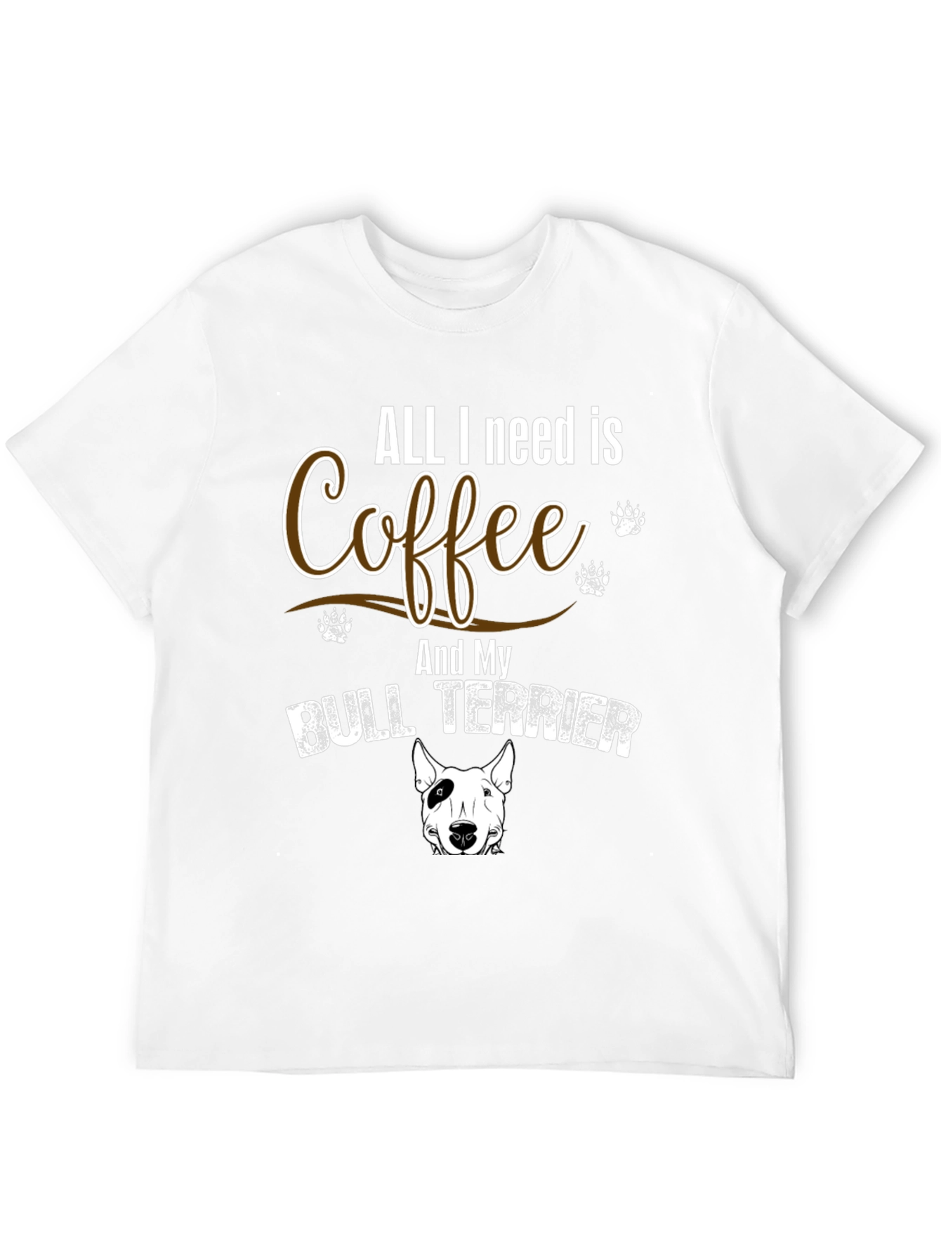 Coffee & Bull Terrier T-Shirt - Dog Lover Gift