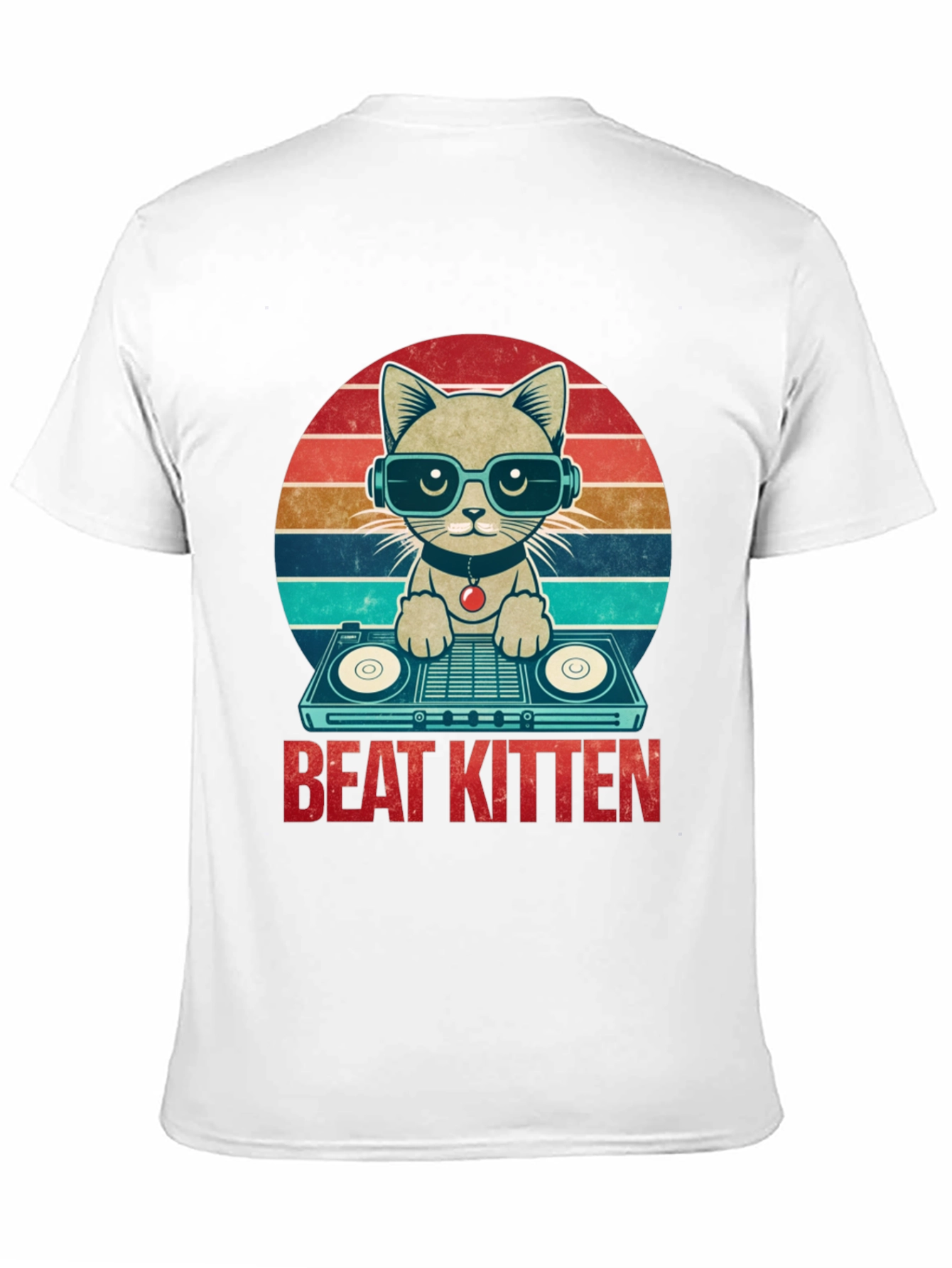 Beat Kitten Graphic Tee - DJ Cat T-Shirt