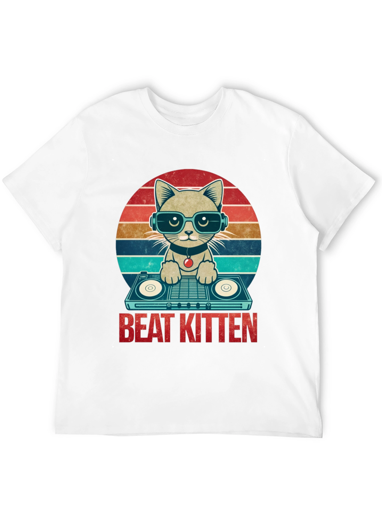 Beat Kitten Graphic Tee - DJ Cat T-Shirt