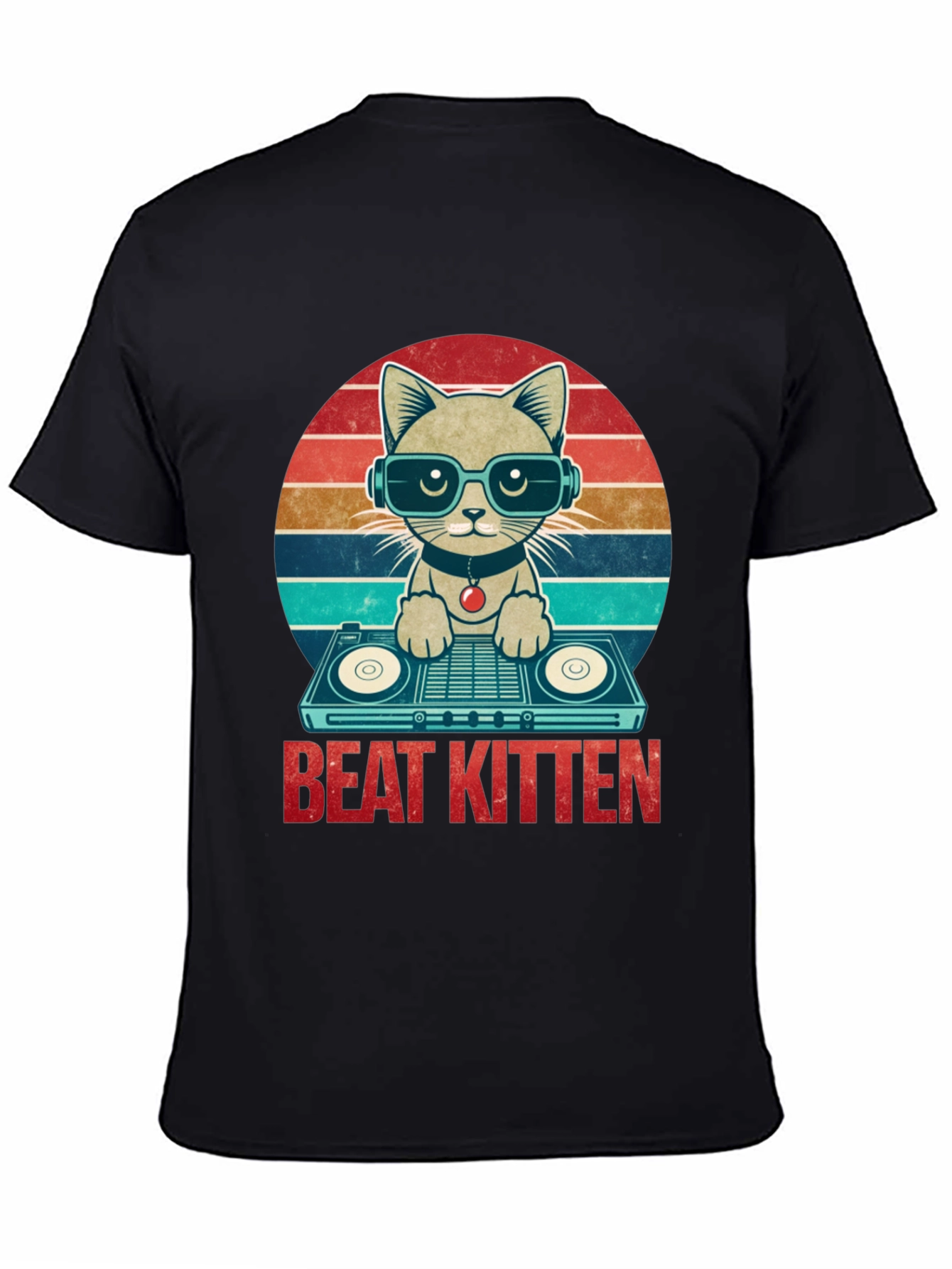 Beat Kitten Graphic Tee - DJ Cat T-Shirt