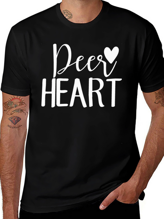 Deer Heart Graphic Tee - Black Crewneck T-Shirt