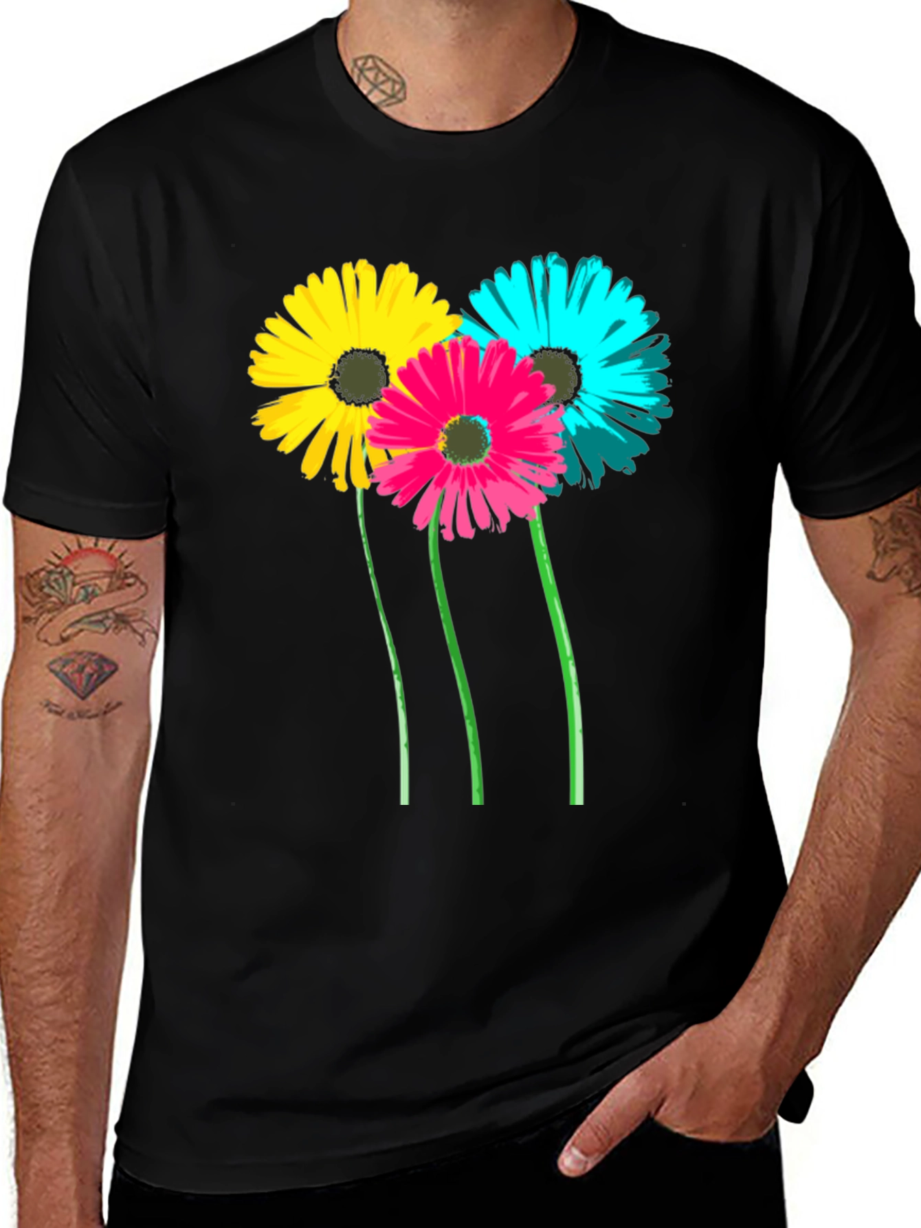 Floral Graphic Tee - Black