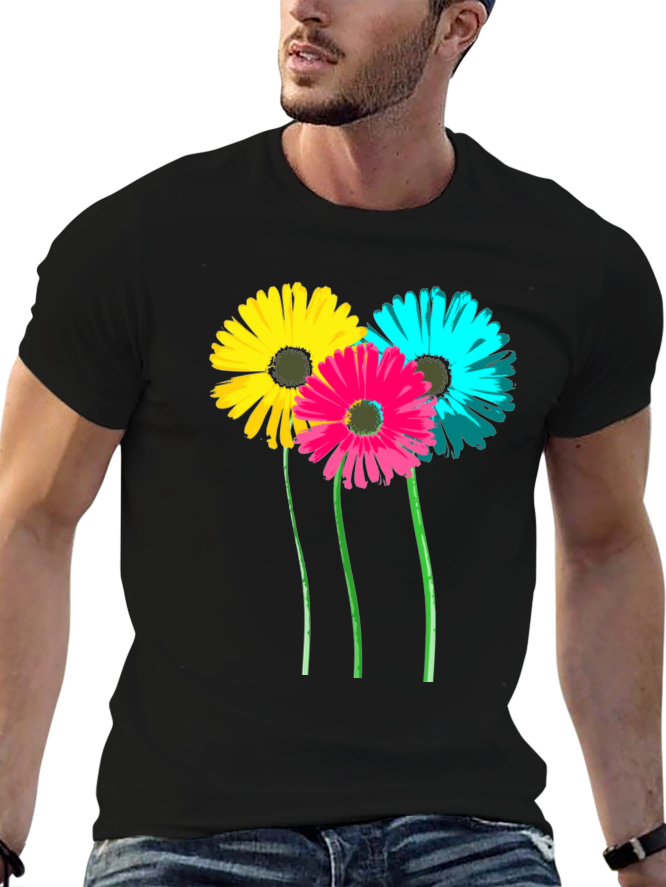 Floral Graphic Tee - Black