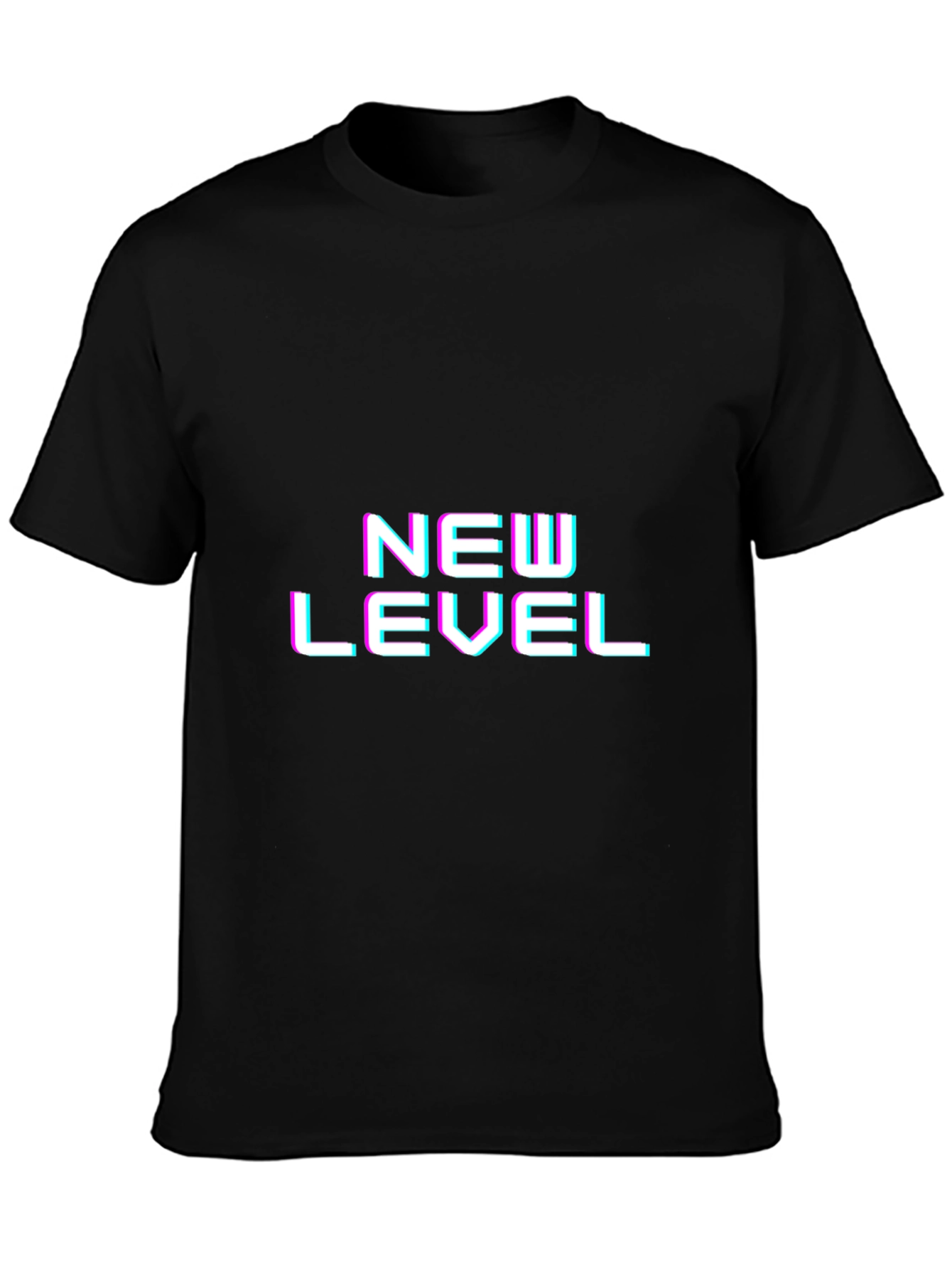 New Level Black T-Shirt - Cool Graphic Print