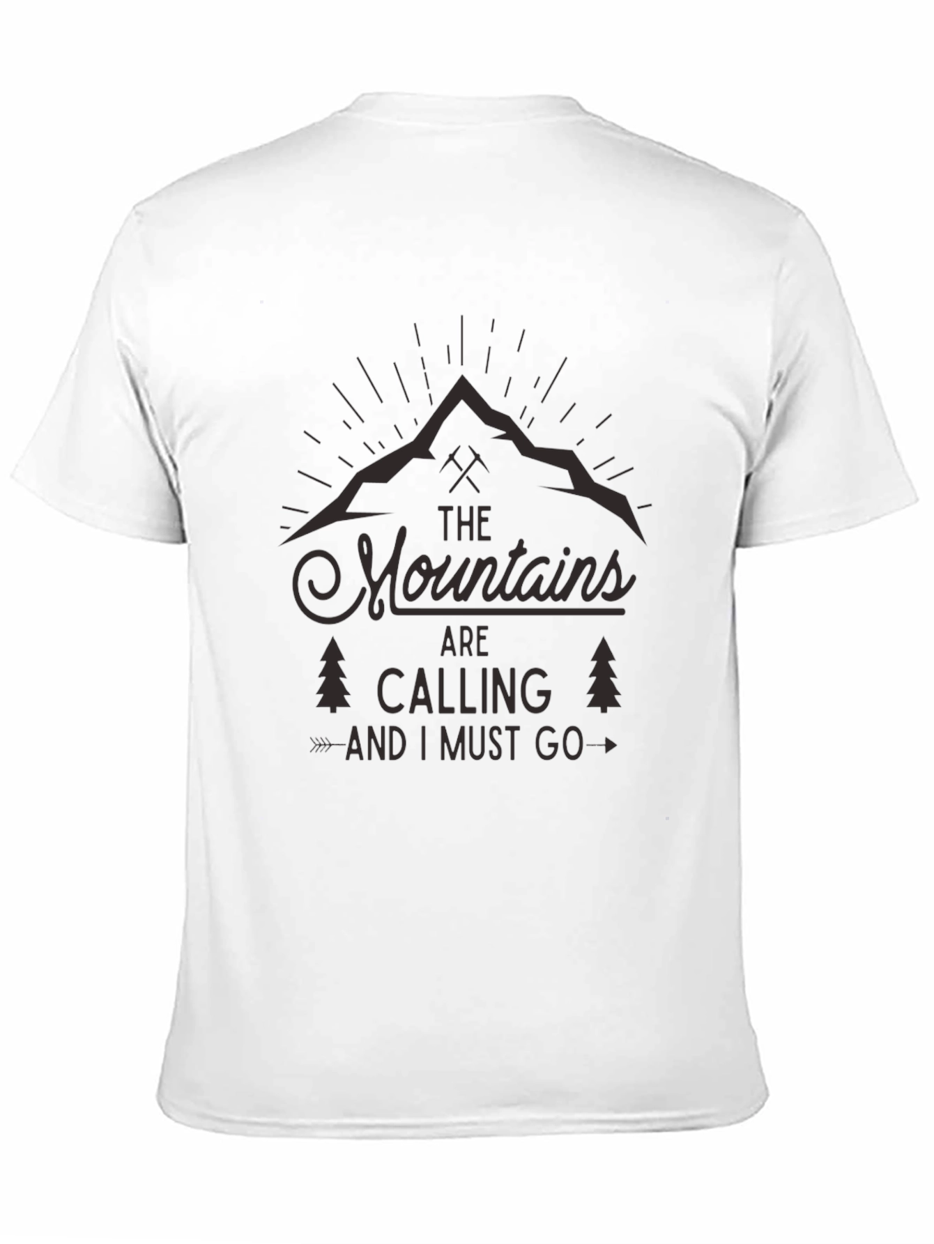 Mountains Are Calling Black Graphic Tee