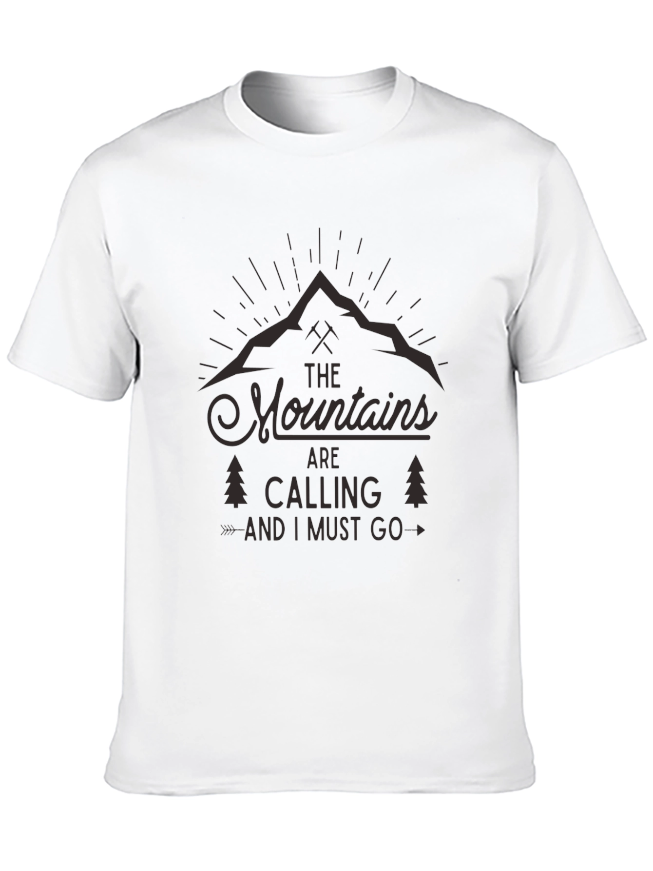 Mountains Are Calling Black Graphic Tee