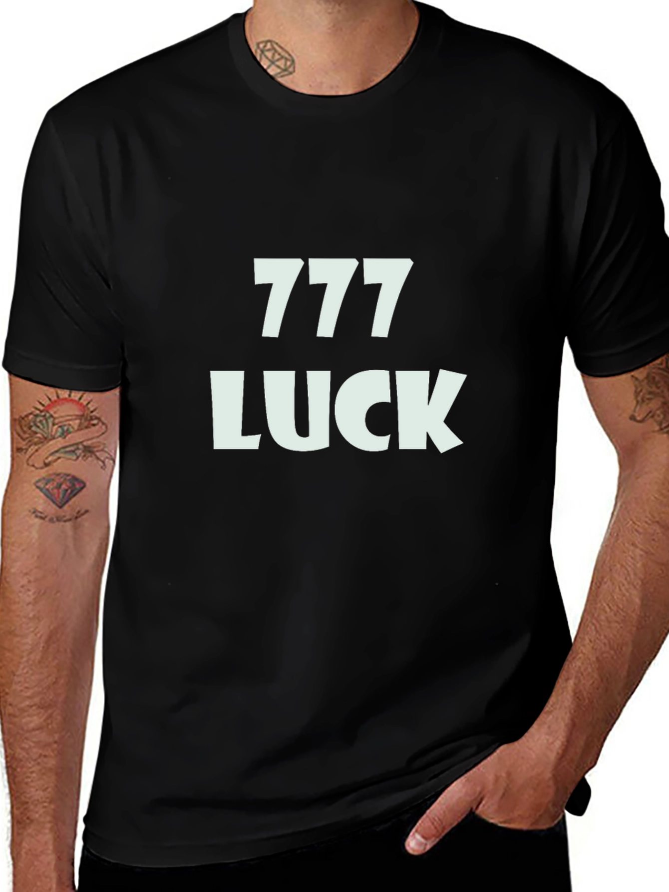 Lucky 777 Graphic Print Crew Neck T-Shirt