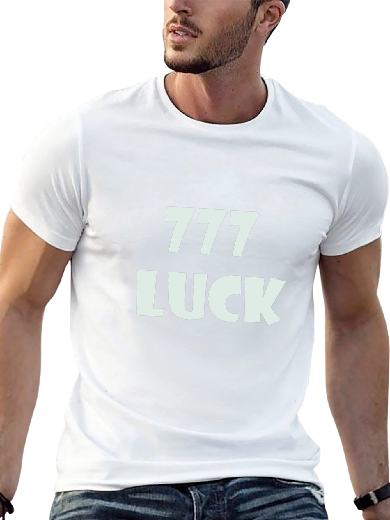 Lucky 777 Graphic Print Crew Neck T-Shirt