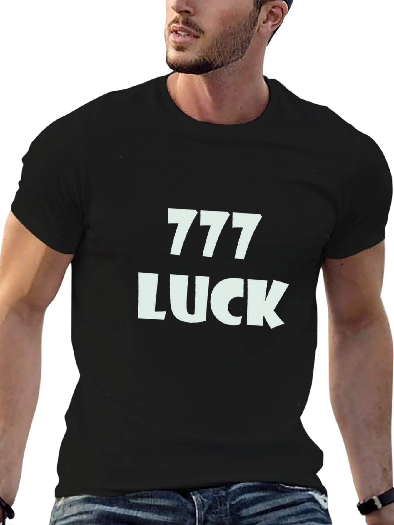 Lucky 777 Graphic Print Crew Neck T-Shirt