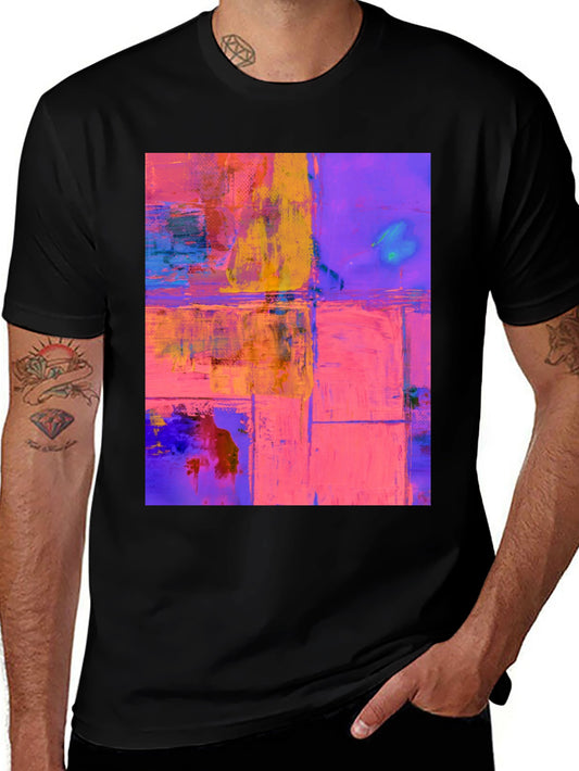 Abstract Art Print Black T-Shirt
