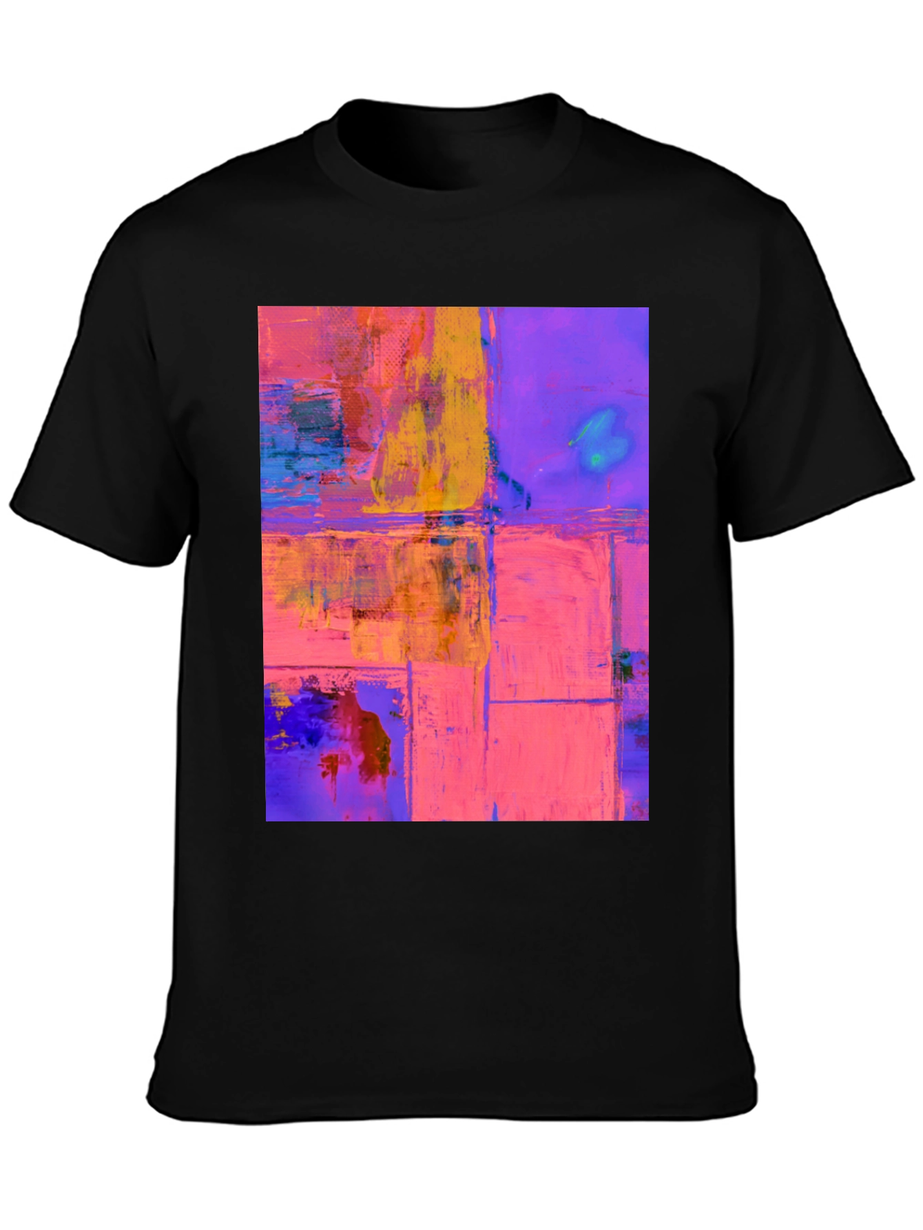 Abstract Art Print Black T-Shirt