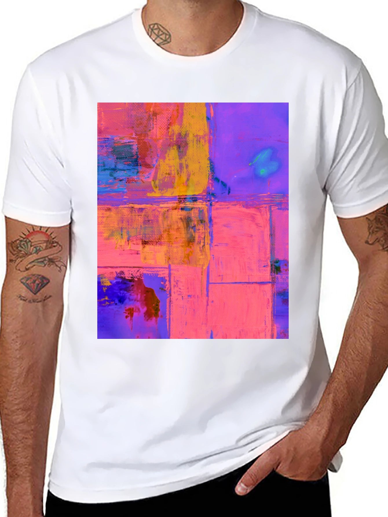 Abstract Art Print Black T-Shirt