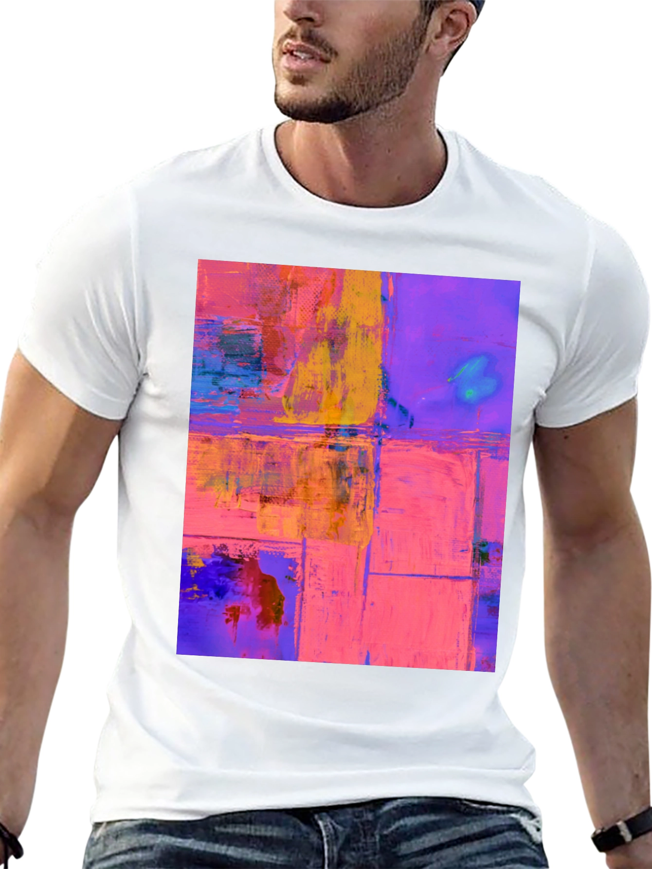 Abstract Art Print Black T-Shirt