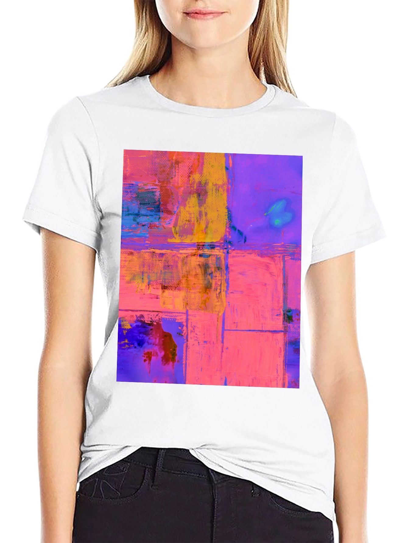Abstract Art Print Black T-Shirt