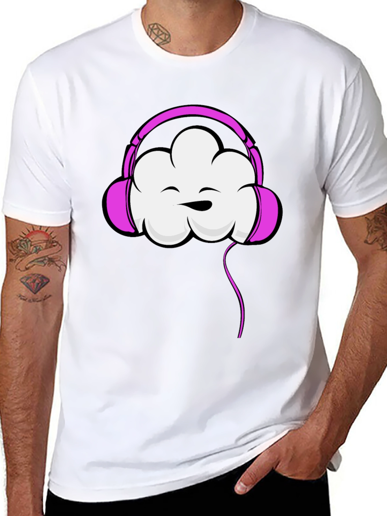 Cloud Headphones Black T-Shirt