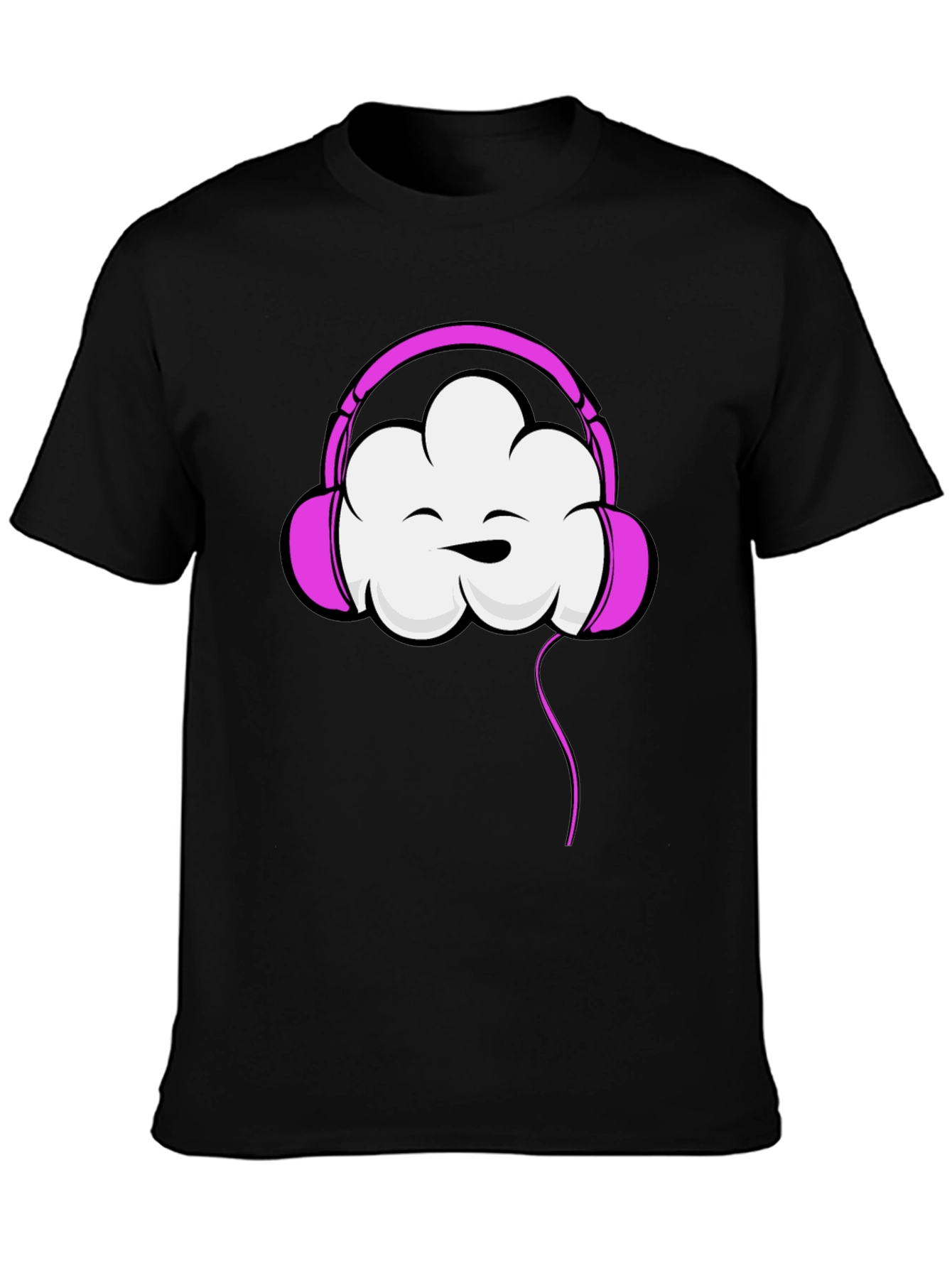 Cloud Headphones Black T-Shirt