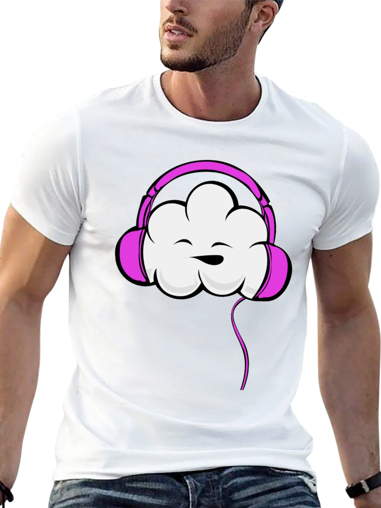 Cloud Headphones Black T-Shirt