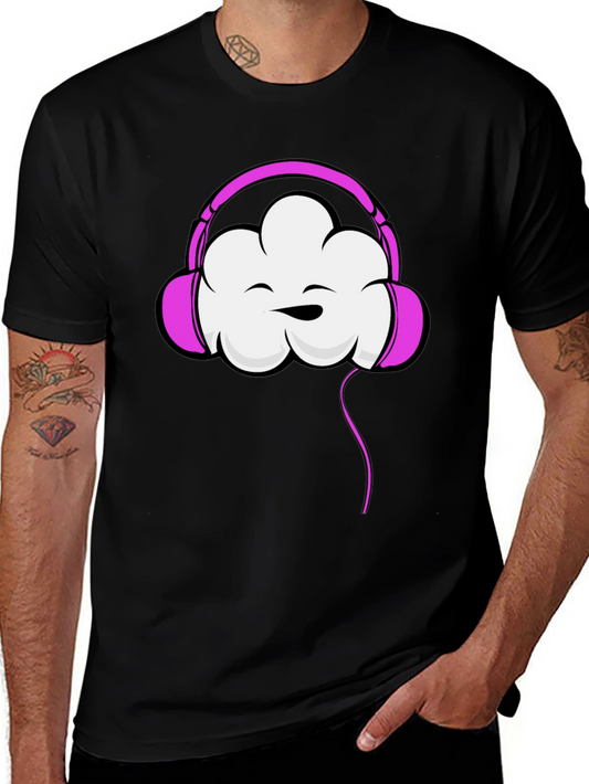 Cloud Headphones Black T-Shirt