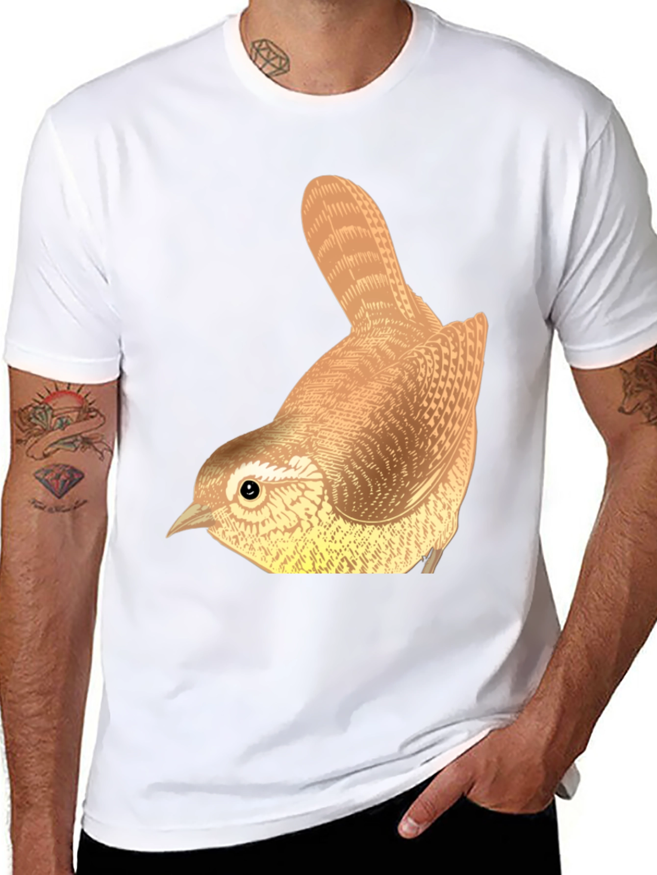 Bird Graphic Tee - Nature Lovers Black T-Shirt