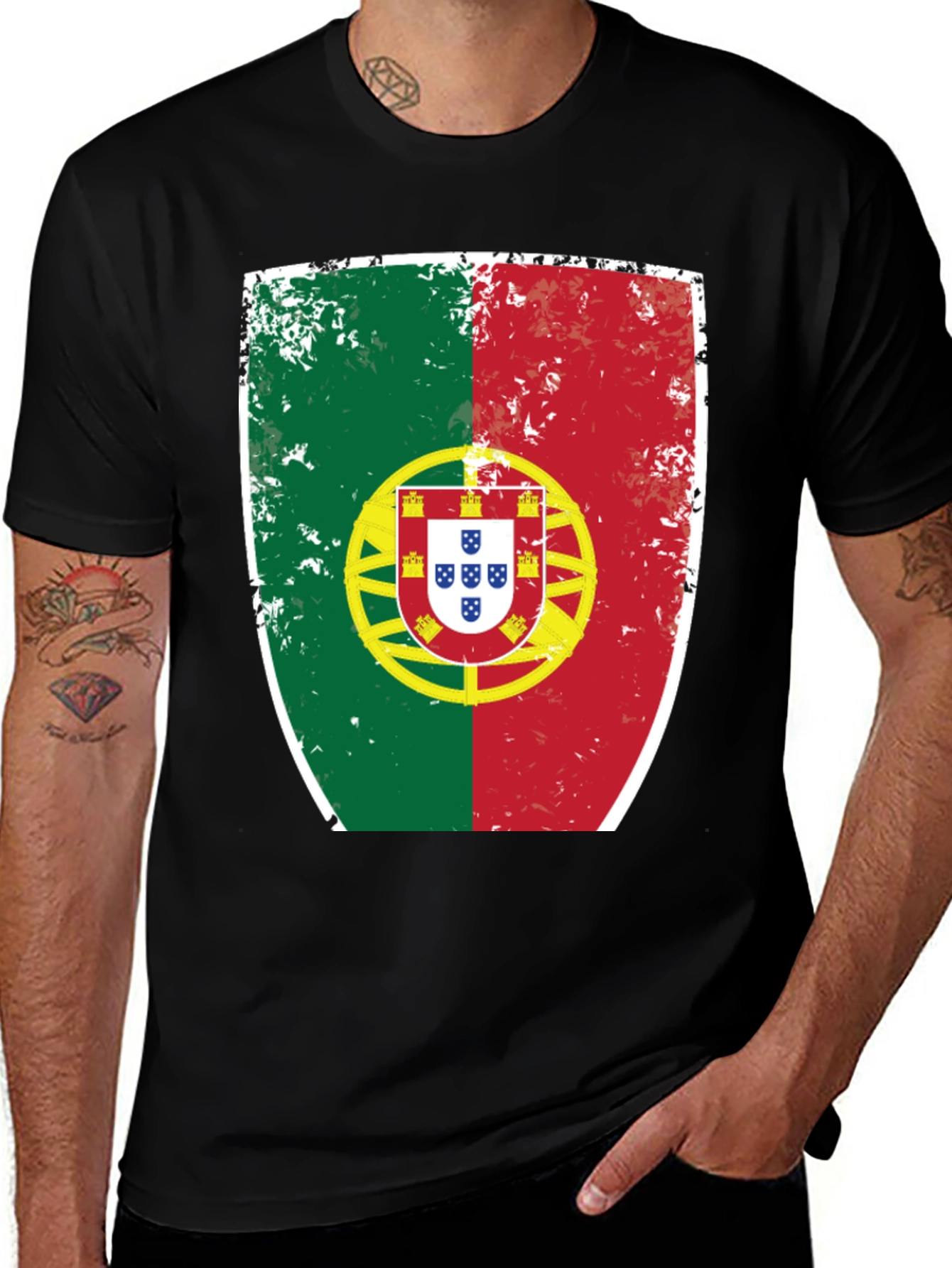 Portugal Flag Shield Graphic T-Shirt