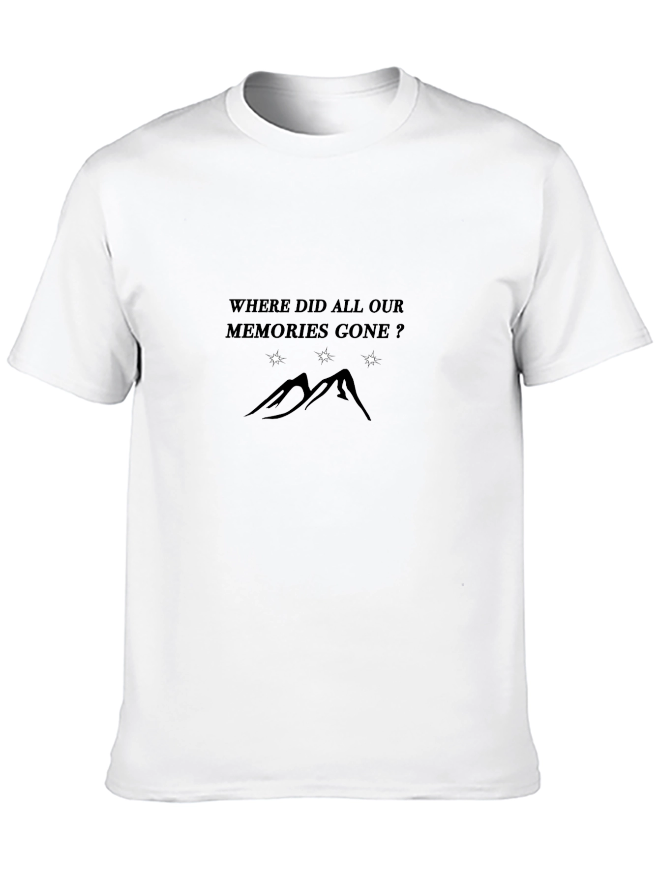 Mens Black Graphic T-Shirt: Lost Memories Design
