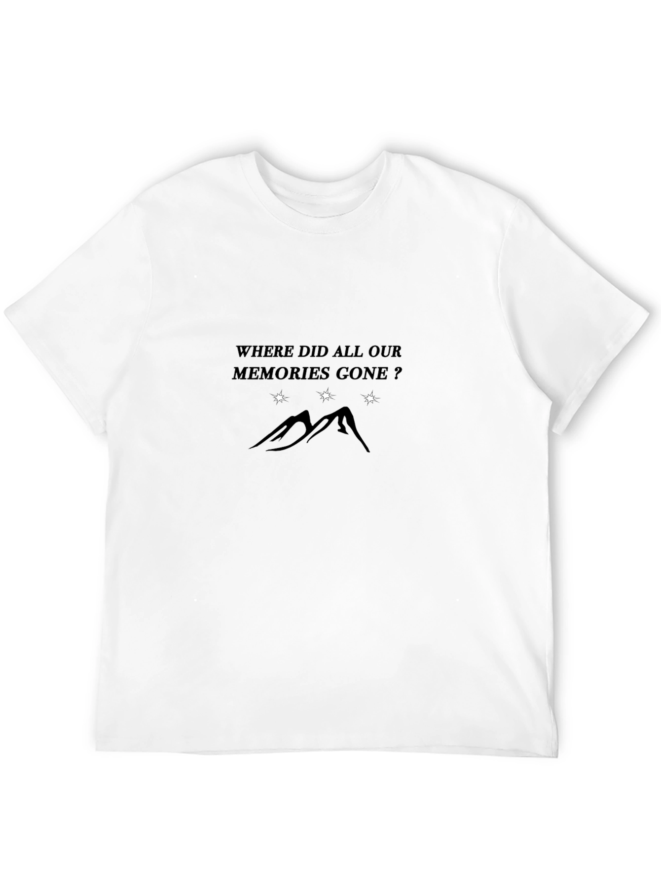 Mens Black Graphic T-Shirt: Lost Memories Design