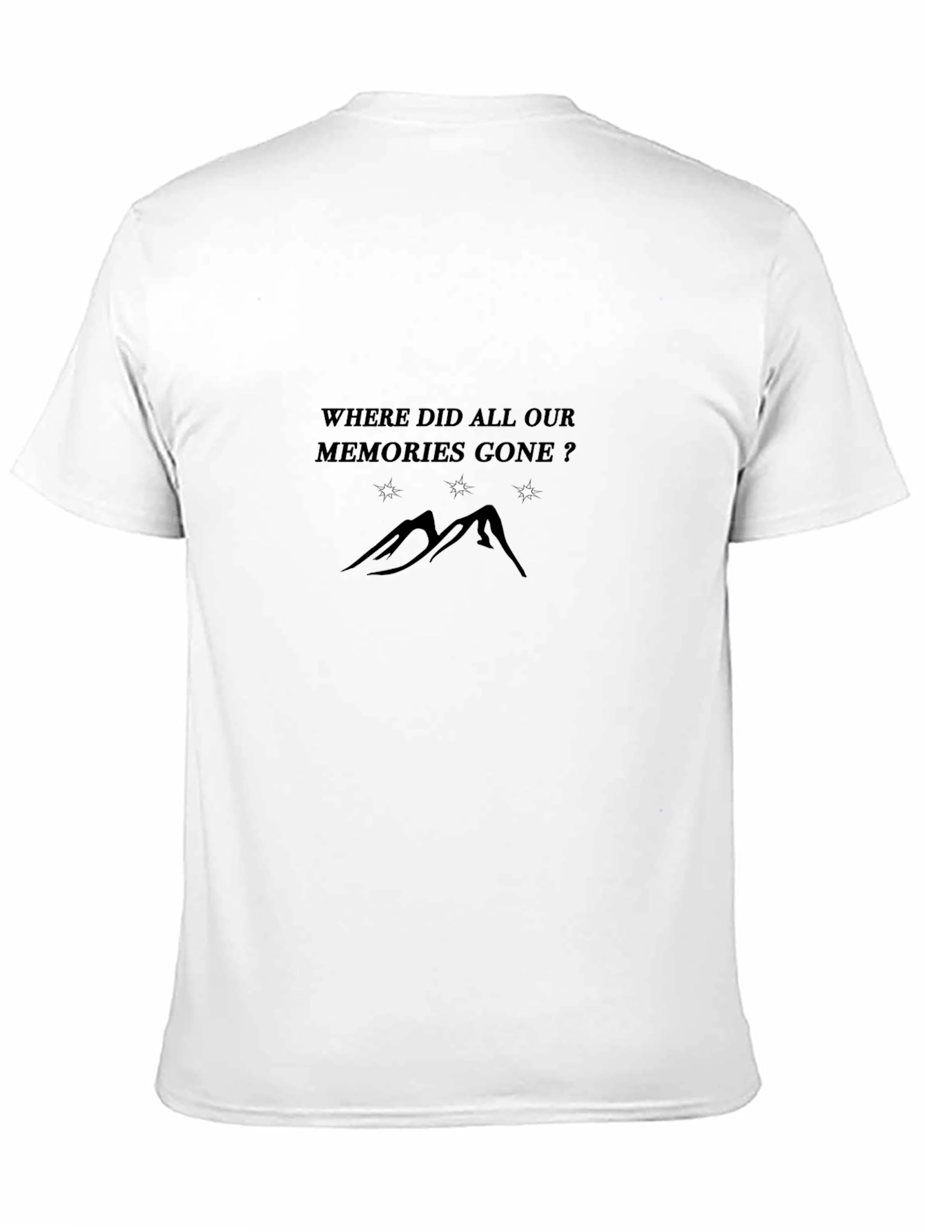 Mens Black Graphic T-Shirt: Lost Memories Design