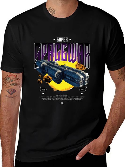 Super Spacewar T-Shirt - Retro Sci-Fi Graphic Tee