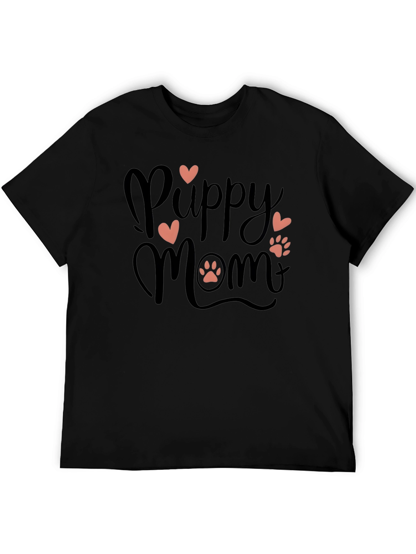 Puppy Mom Black T-Shirt - Dog Lover Tee