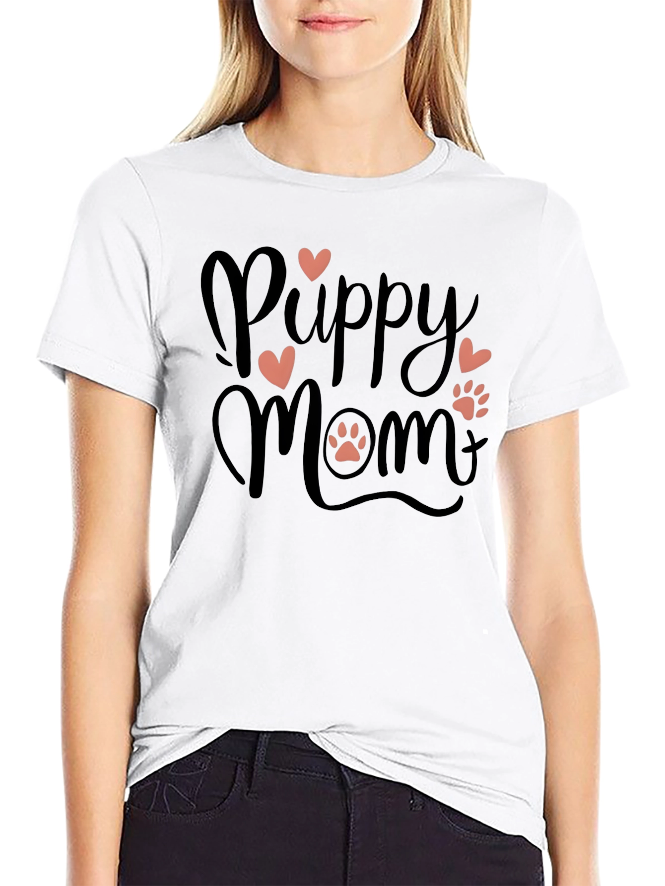 Puppy Mom Black T-Shirt - Dog Lover Tee