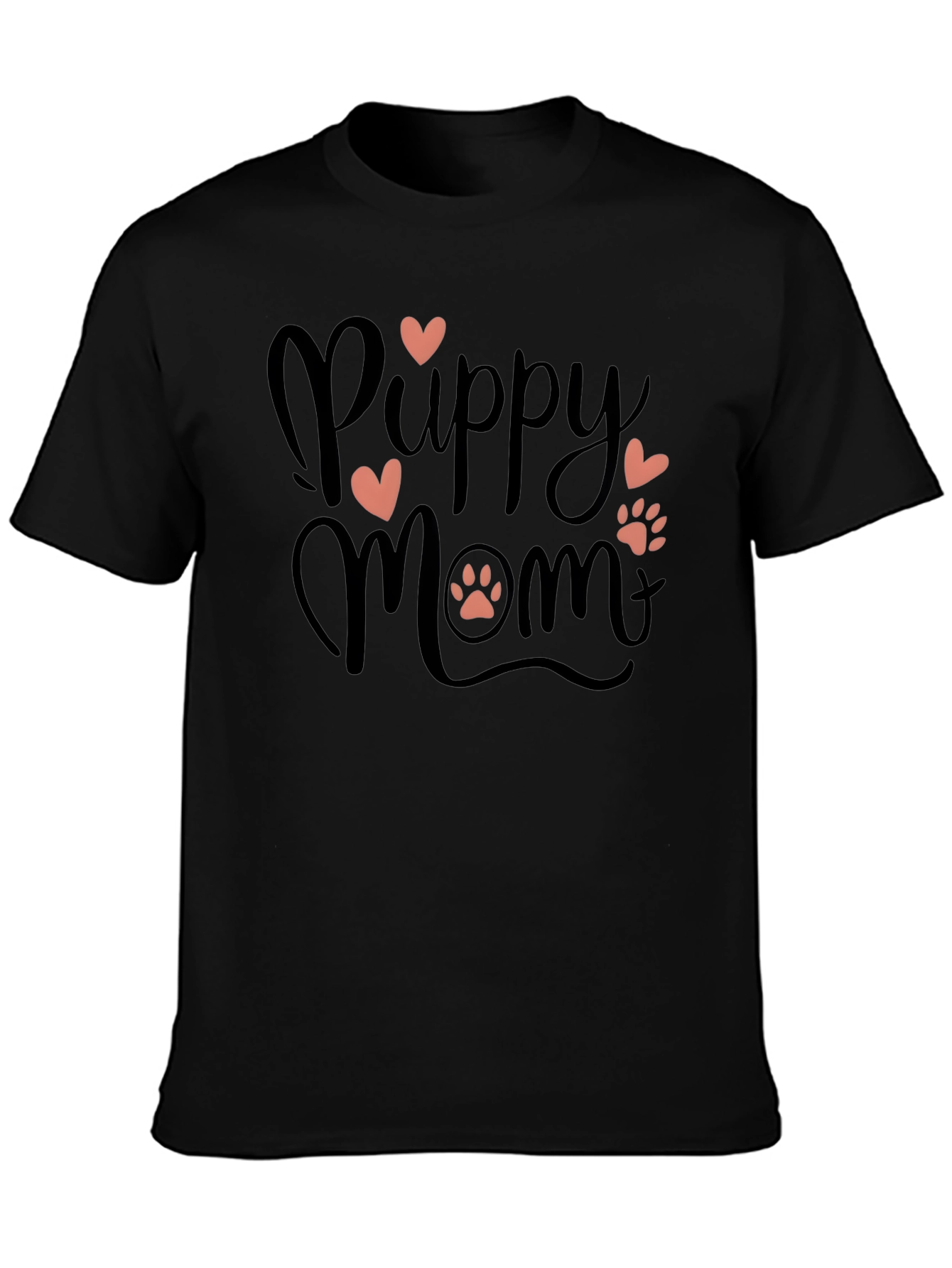 Puppy Mom Black T-Shirt - Dog Lover Tee
