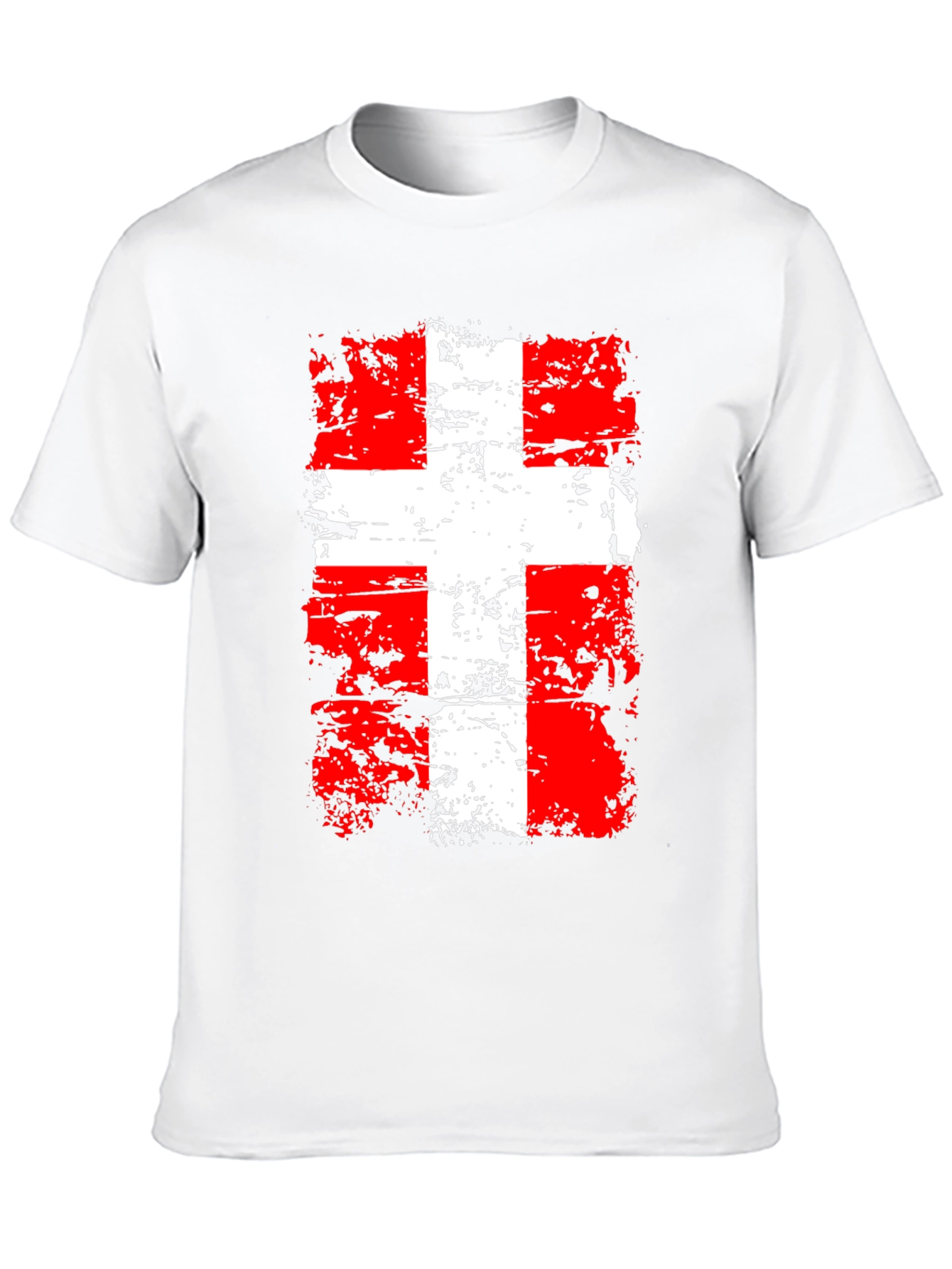 Distressed Swiss Flag Graphic Tee - Black