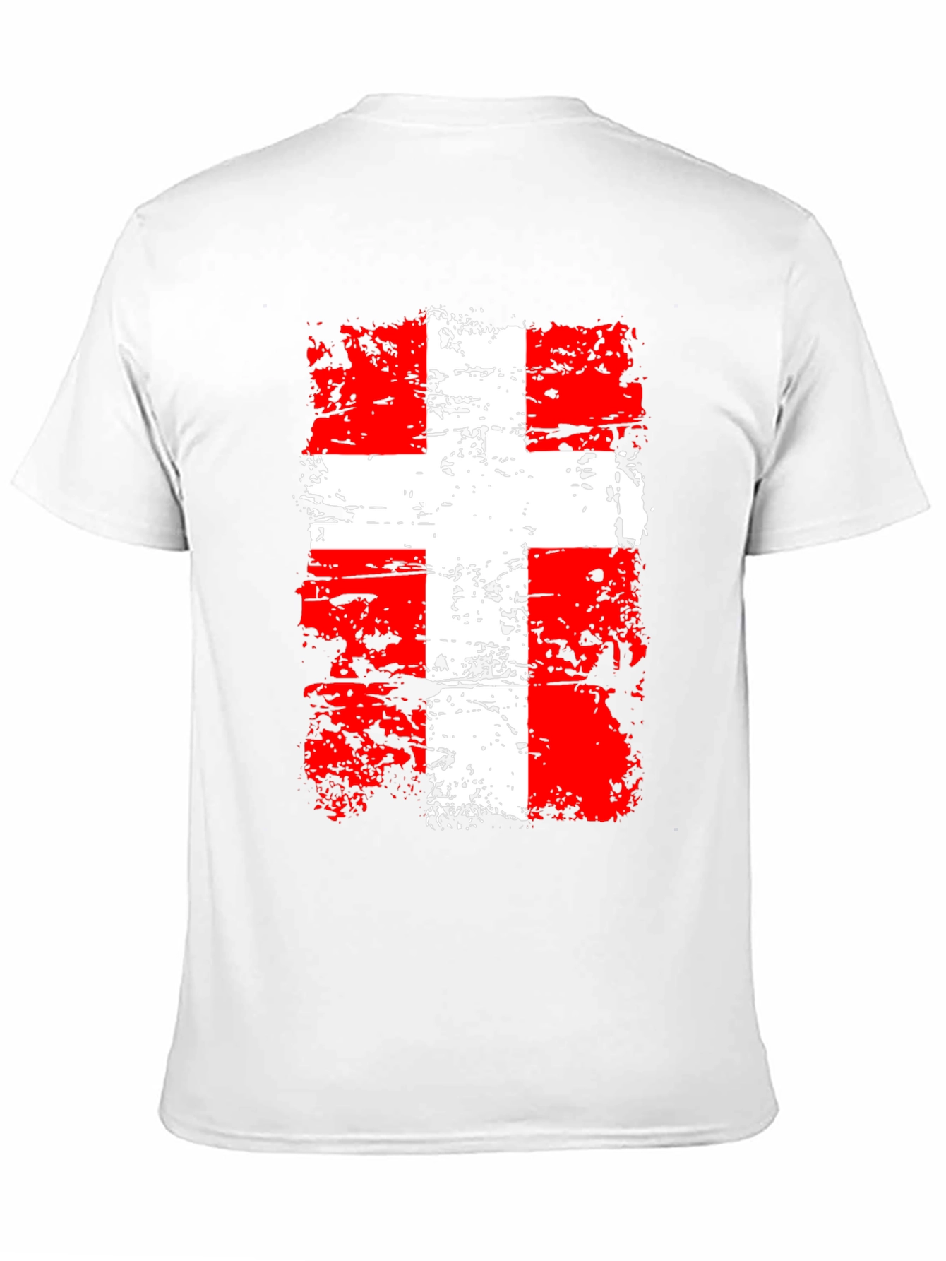 Distressed Swiss Flag Graphic Tee - Black