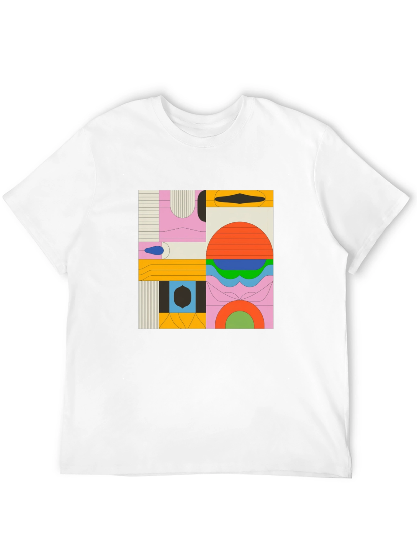 Abstract Geometric Graphic Black T-Shirt